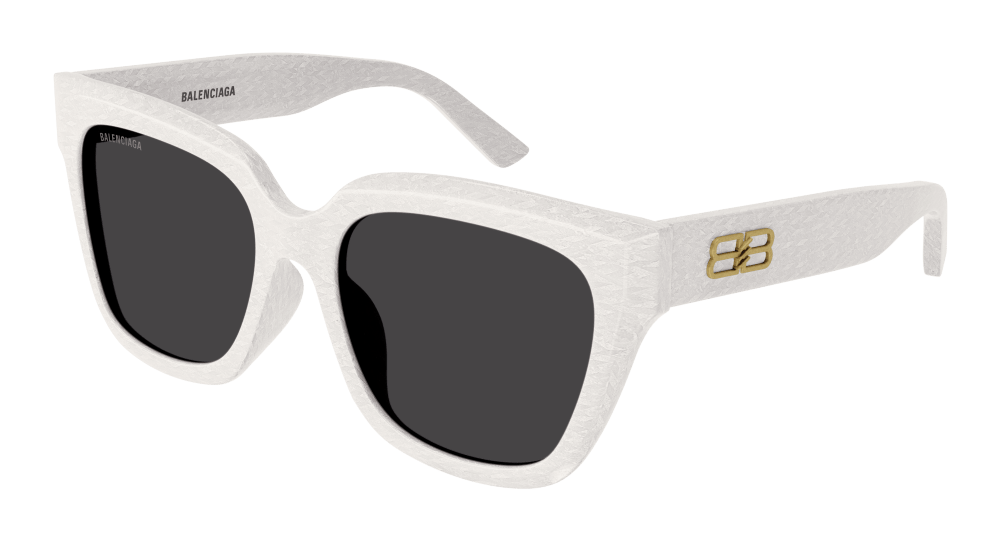 8056376418644 - Damen BB0237SA 004 Gläser SONNENBRILLEN Acetat Weiß Grau Quadratisch Normal