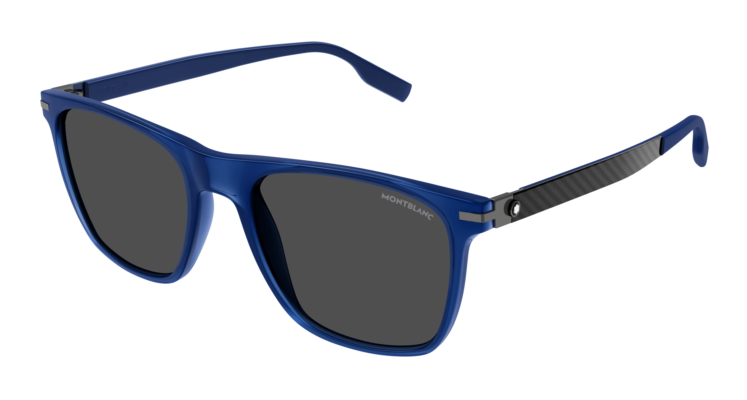 8056376422023 - Herren MB0248S 002 Gläser SONNENBRILLEN Acetat Blau Grau Quadratisch Normal