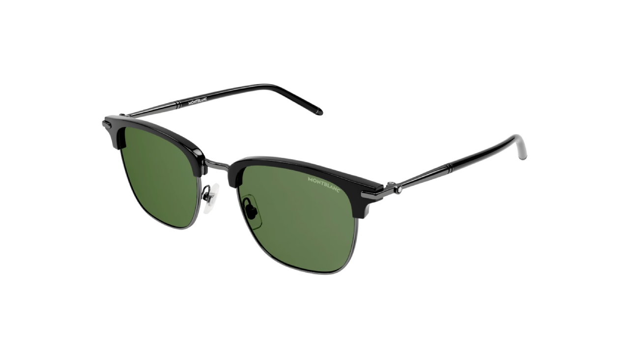 8056376422702 - Herren MB0242S 006 Gläser SONNENBRILLEN Acetat Schwarz Grün Quadratisch