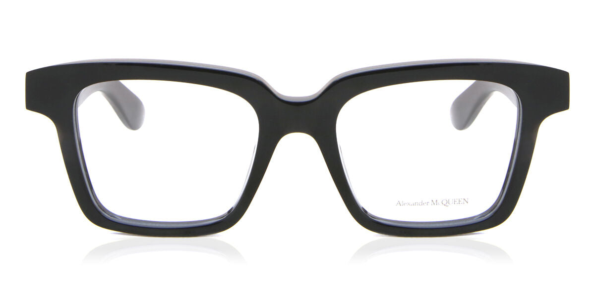 8056376423938 - Alexander McQueen Unisex AM0385O 001 Rahmen von BRILLEN Acetat Schwarz  Geometrisch