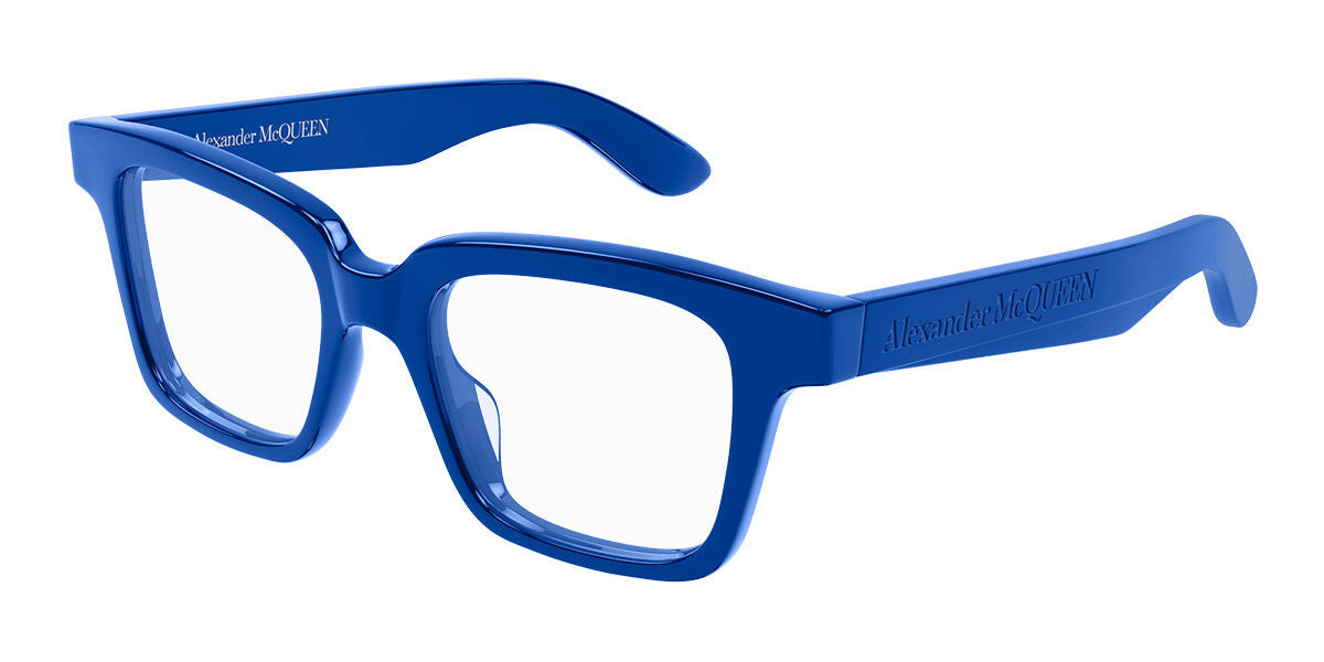 8056376423952 - Alexander McQueen Unisex AM0385O 003 Rahmen von BRILLEN Acetat Blau  Geometrisch