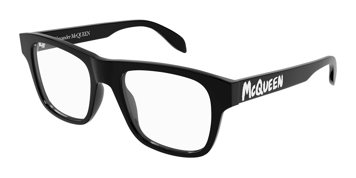 8056376424058 - Alexander McQueen Herren AM0389O 001 Rahmen von BRILLEN Acetat Schwarz  Geometrisch