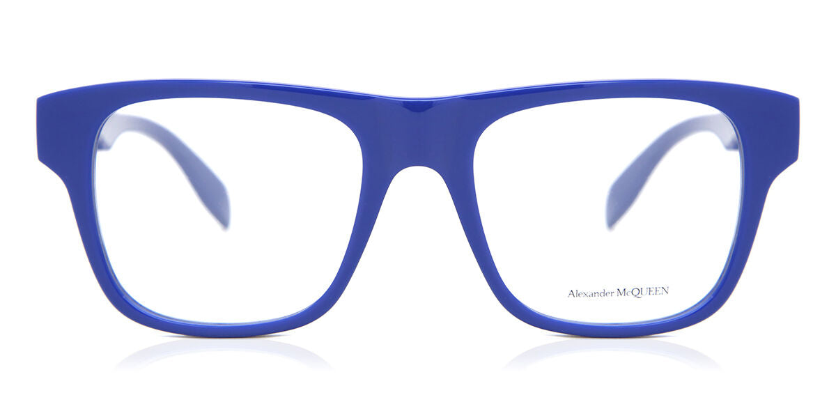 8056376424089 - Alexander McQueen Herren AM0389O 004 Rahmen von BRILLEN Acetat Blau  Geometrisch