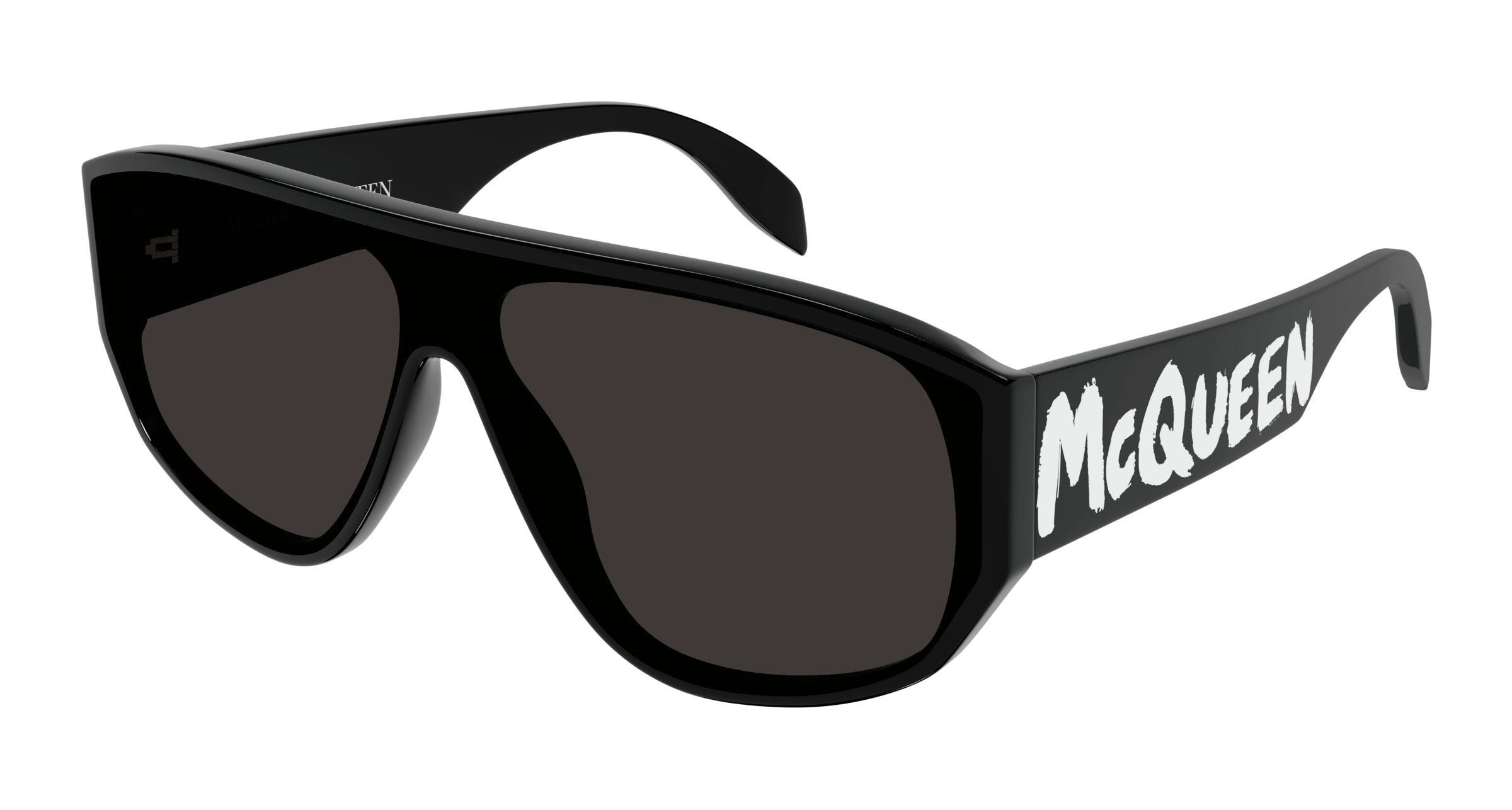 8056376424171 - Alexander McQueen Herren AM0386S 001 Gläser SONNENBRILLEN Acetat Schwarz Grau Maske