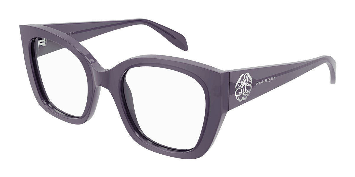 8056376424294 - Alexander McQueen Frau AM0379O 004 Rahmen von BRILLEN Acetat Viola  Katzenauge