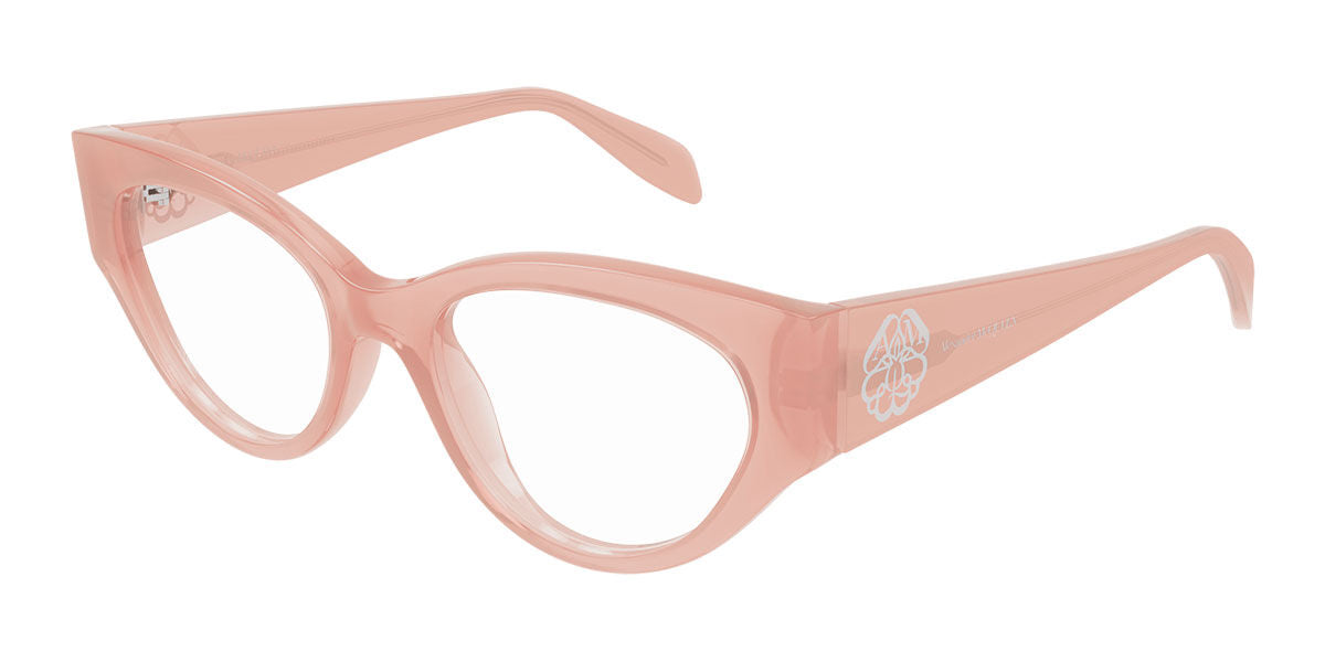 8056376424300 - Alexander McQueen Frau AM0380O 004 Rahmen von BRILLEN Acetat Rose  Katzenauge