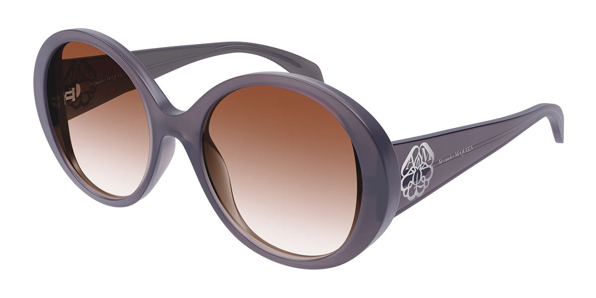 8056376425840 - Alexander McQueen Frau AM0285S 007 Gläser SONNENBRILLEN Acetat Grau Braun Panthos