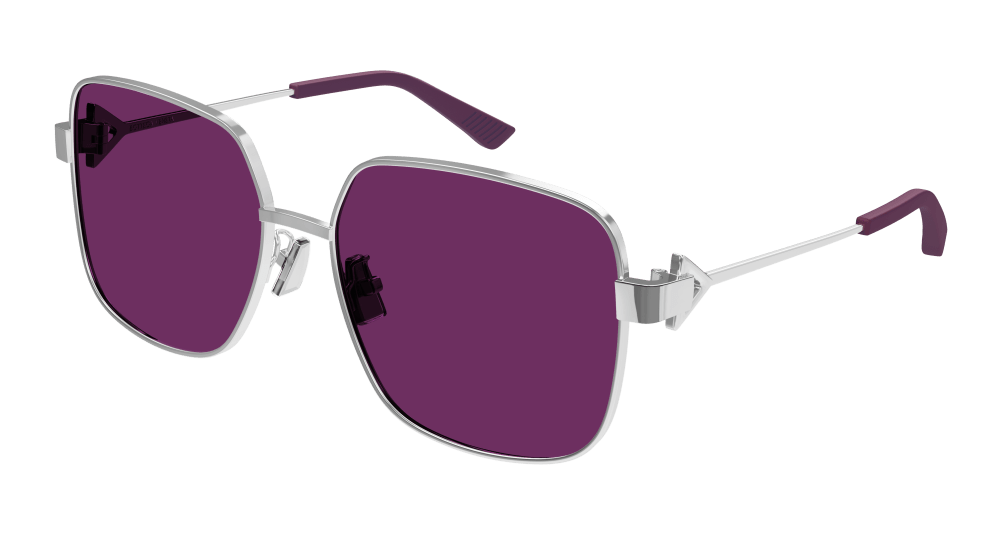 8056376430301 - Damen BV1199S 003 Gläser SONNENBRILLEN Metall Silber Violett Quadratisch Normal