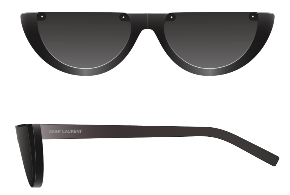 8056376430882 - Unisex SL 563 001 Gläser SONNENBRILLEN Acetat Schwarz Schwarz Hocken