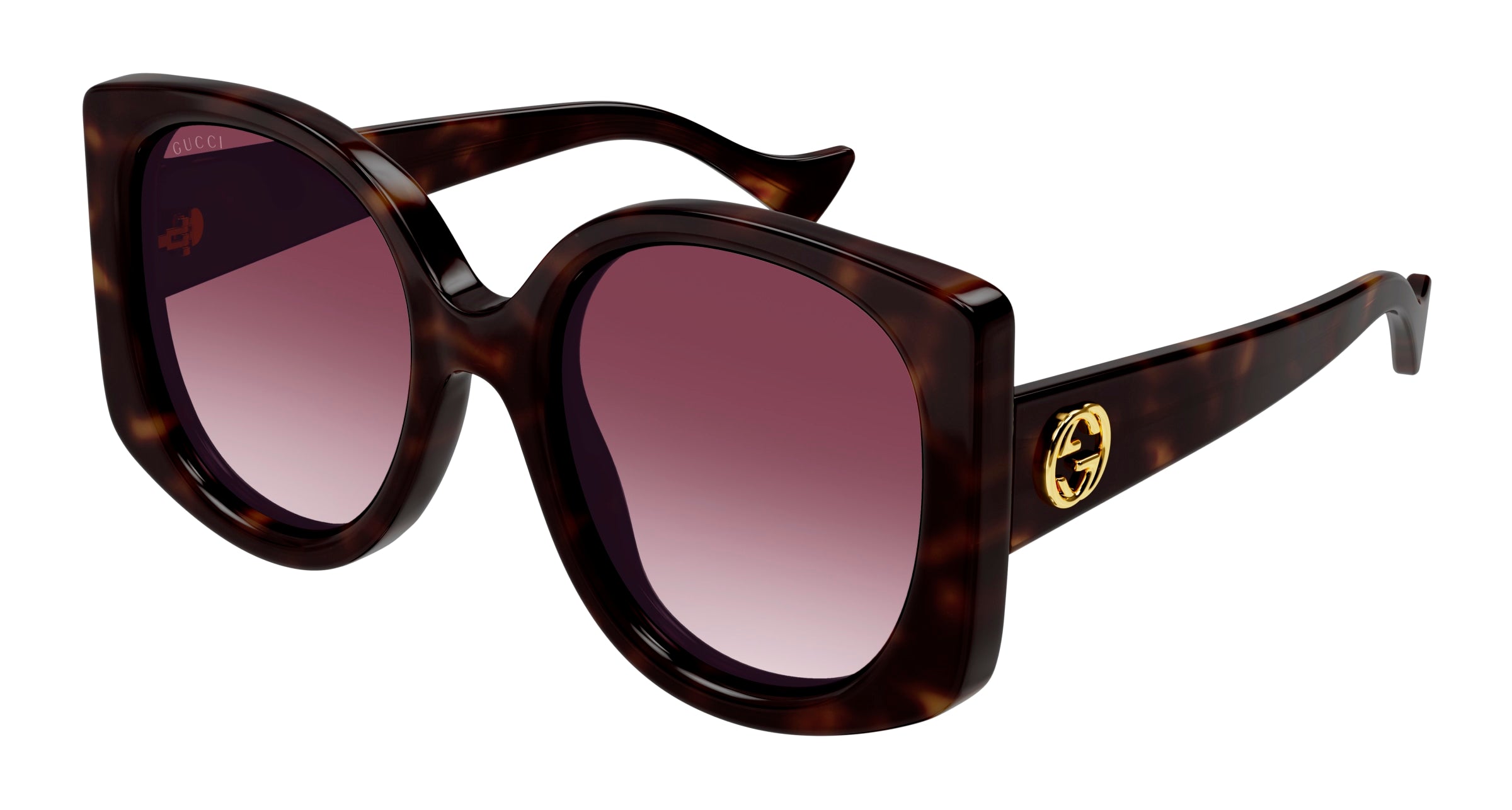 8056376433876 - Frau GG1257SA 003 Gläser SONNENBRILLEN Acetat Havanna Rot Hocken Normal Schattiert