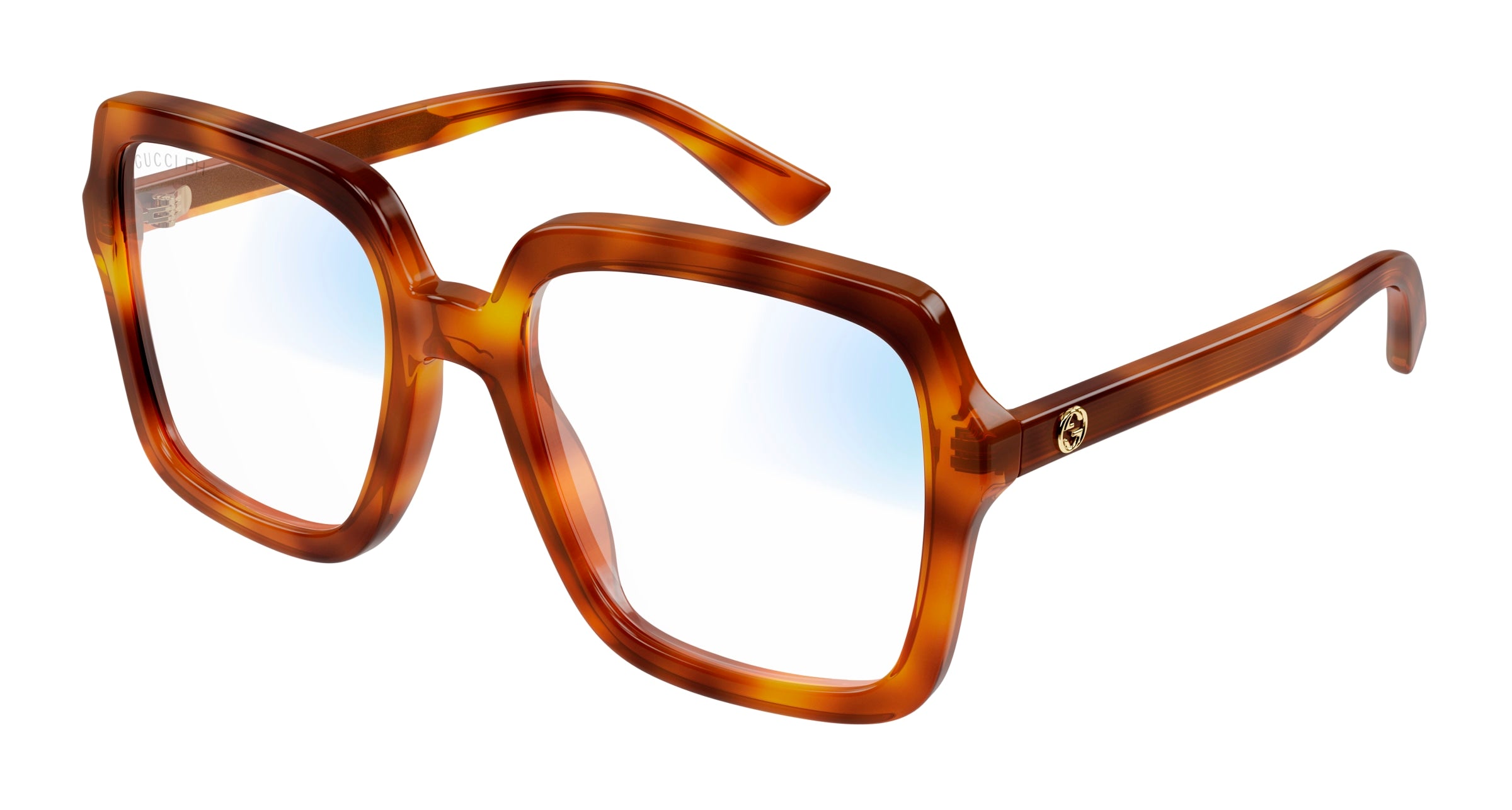 8056376434262 - Damen GG1318S 001 Gläser SONNENBRILLEN Acetat Havanna Transparent Quadratisch Photochromatisch Blaues Anti -Licht - für PC