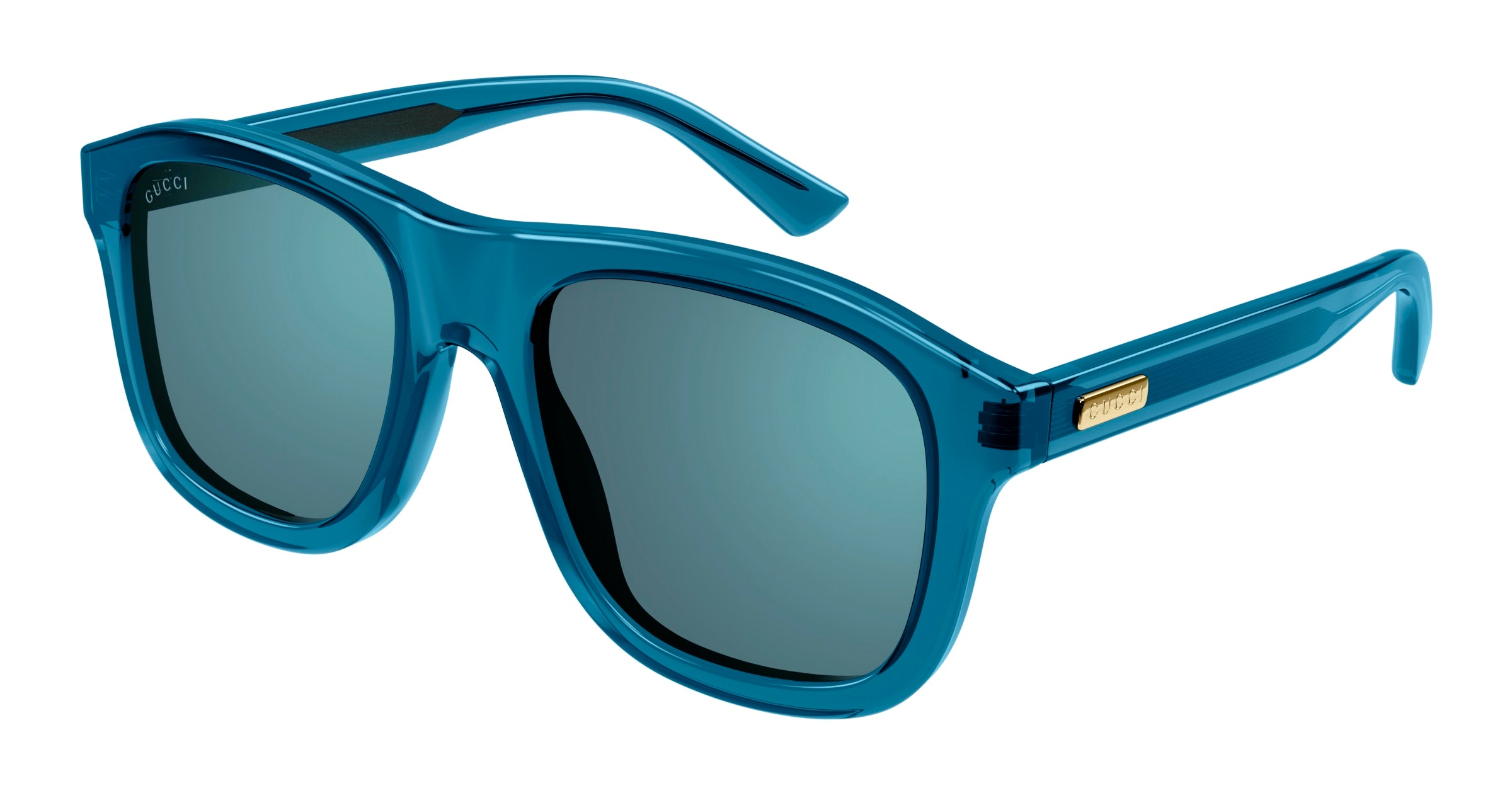 8056376434378 - Herren GG1316S 005 Gläser SONNENBRILLEN Acetat Blau Blau Pilot Normal Blitz