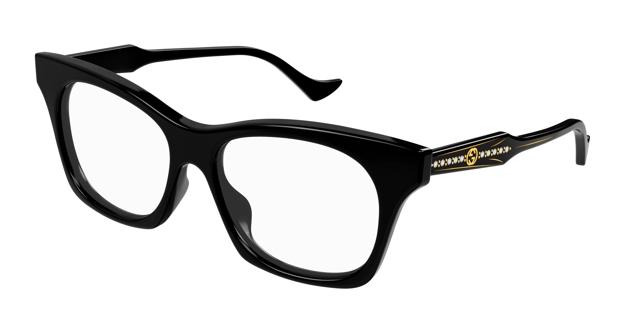 8056376436310 - Damen GG1299O 001 Rahmen von BRILLEN Acetat Schwarz  Quadratisch