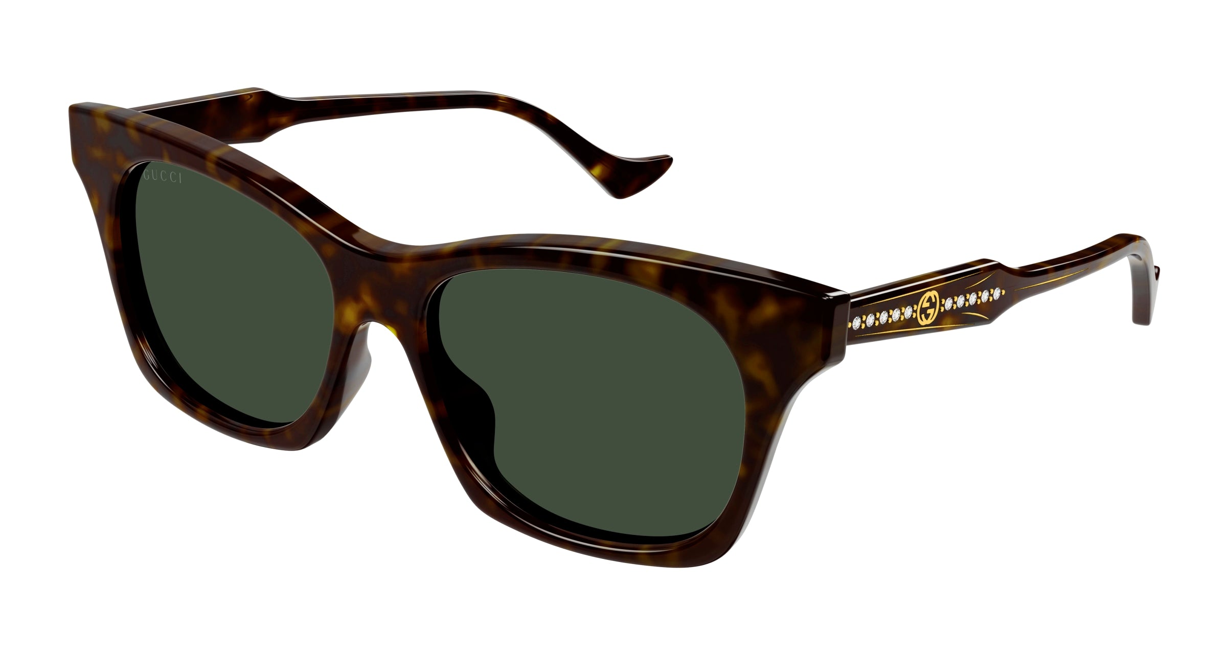 8056376436563 - Damen GG1299S 002 Gläser SONNENBRILLEN Acetat Havanna Grün Quadratisch Normal