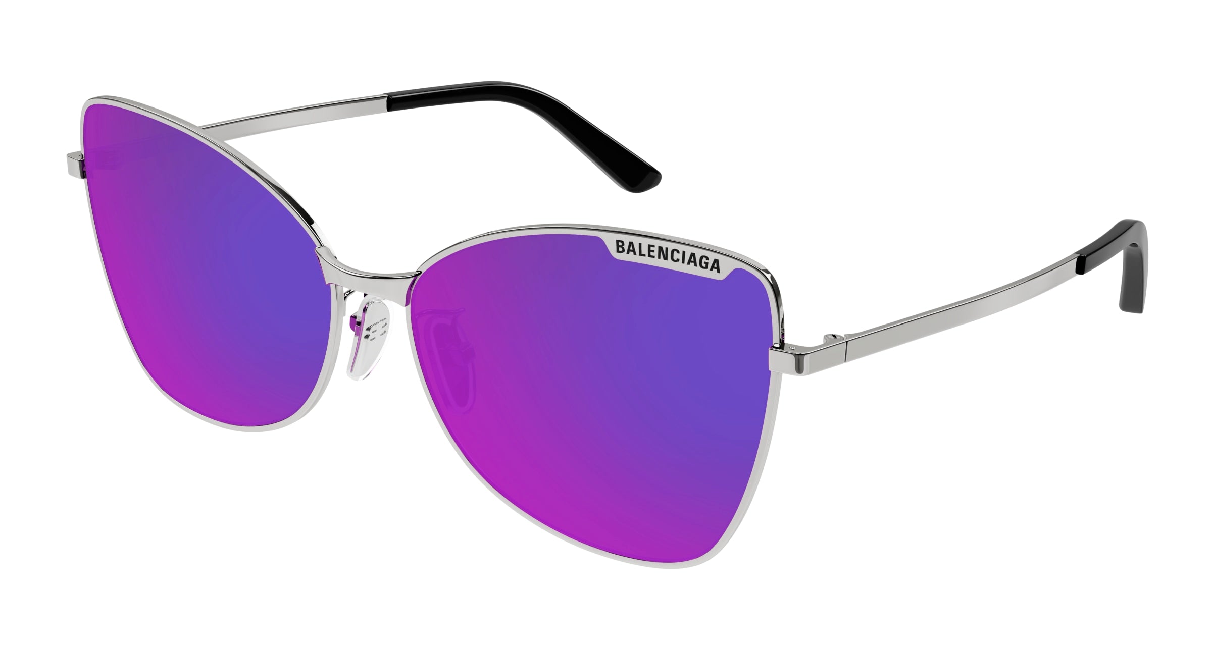 8056376440003 - Damen BB0278S 003 Gläser SONNENBRILLEN Metall Grau Violett Schmetterling