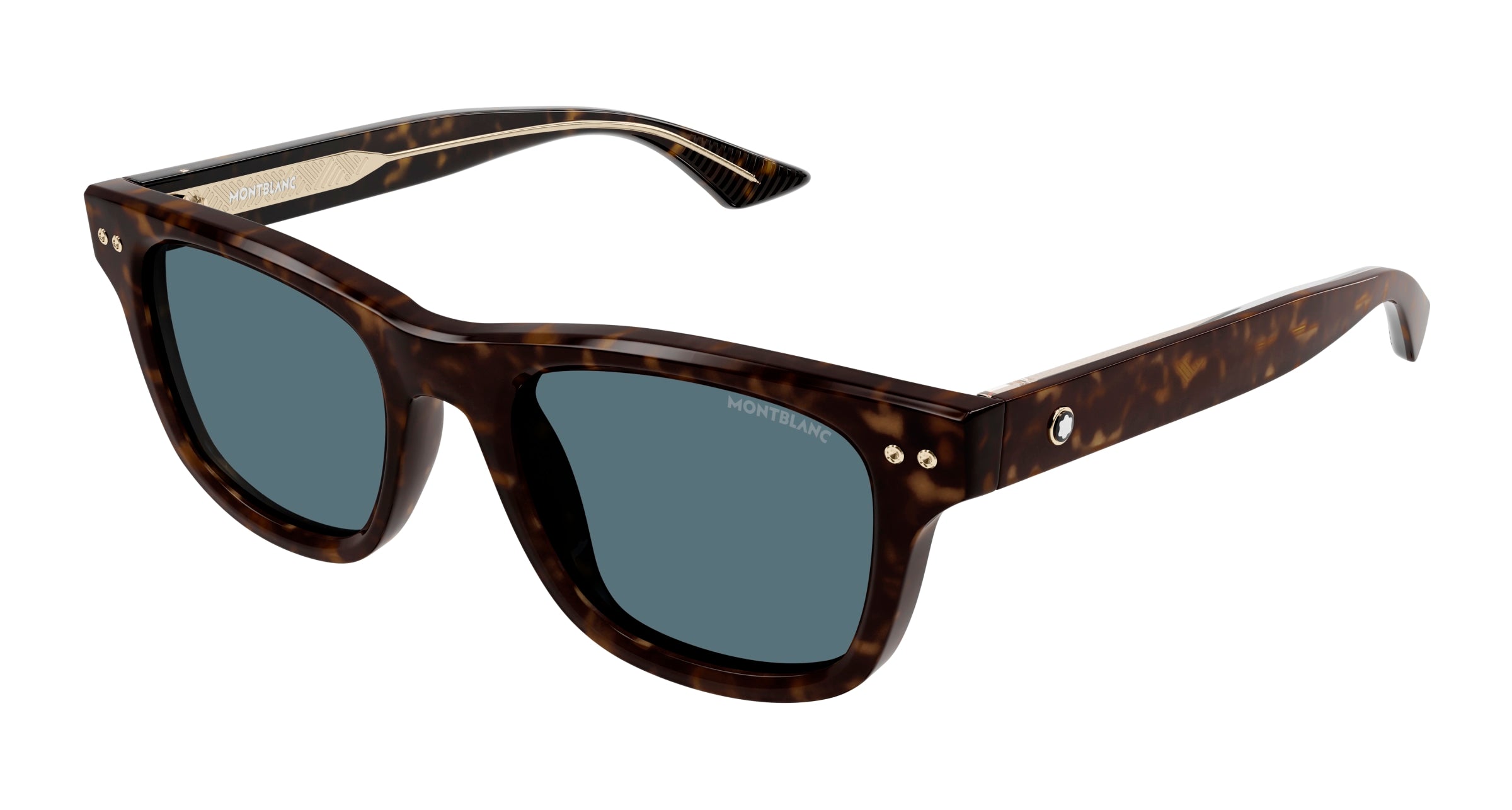 8056376448672 - Herren MB0254S 002 Gläser SONNENBRILLEN Acetat Havanna Blau Quadratisch