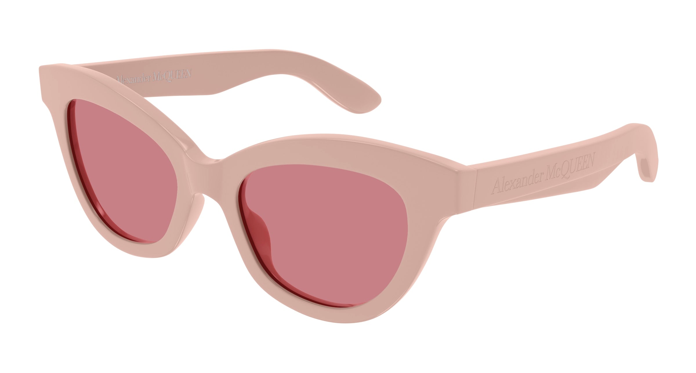 8056376454970 - Alexander McQueen Frau AM0391S 005 Gläser SONNENBRILLEN Acetat Rose Rose Katzenauge Normal