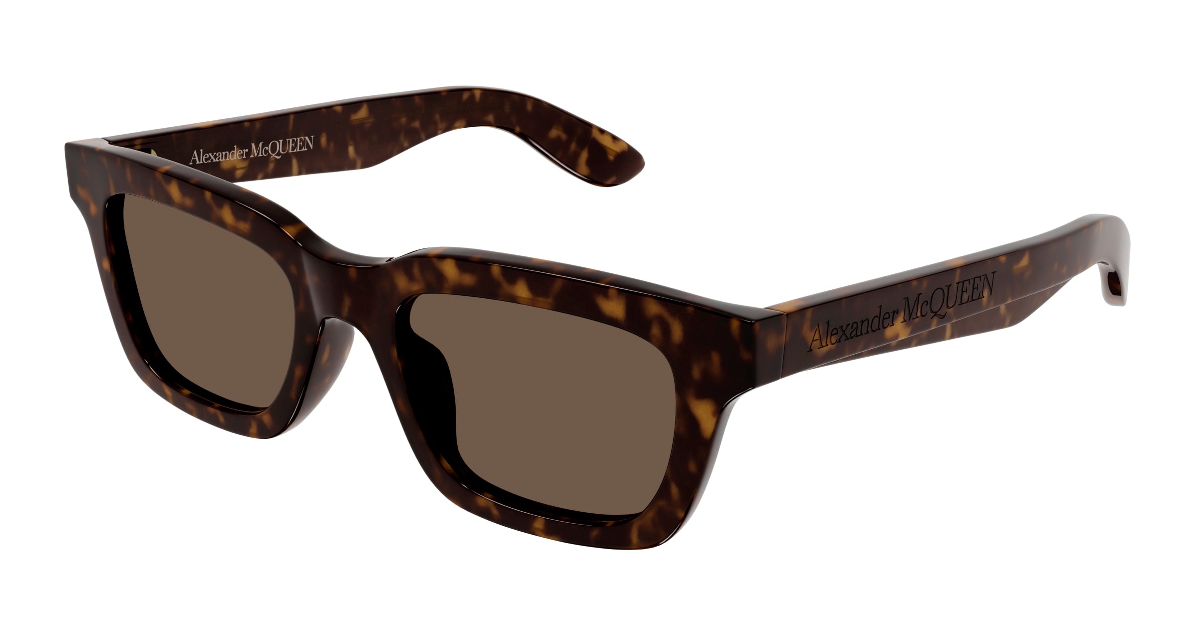 8056376454994 - Alexander McQueen Mann AM0392S 002 Gläser SONNENBRILLEN Acetat Havanna Braun Hocken Normal