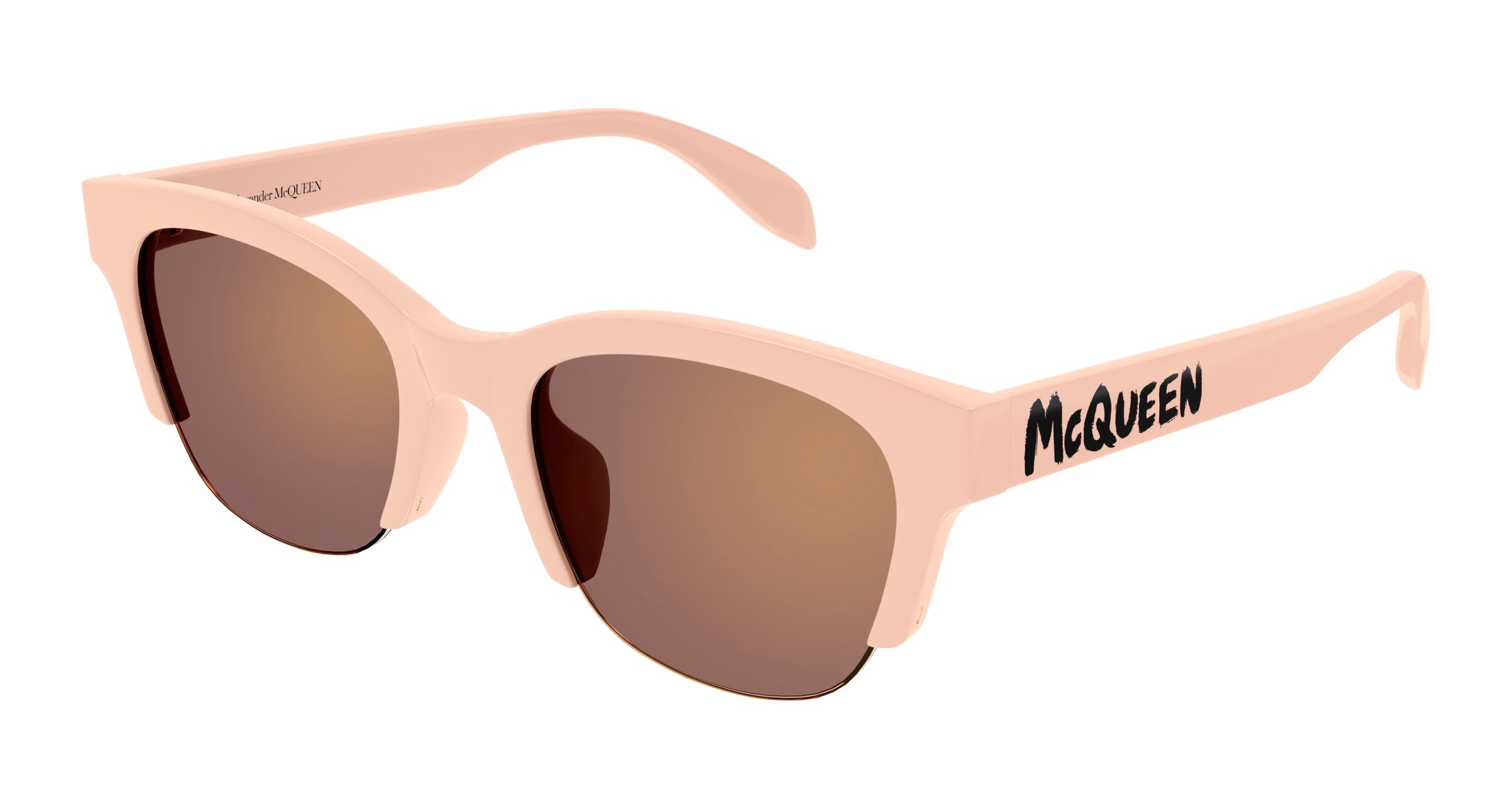 8056376455199 - Alexander McQueen Damen AM0406SA 003 Gläser SONNENBRILLEN Acetat Rosa Rosa Quadratisch Normal Spiegel