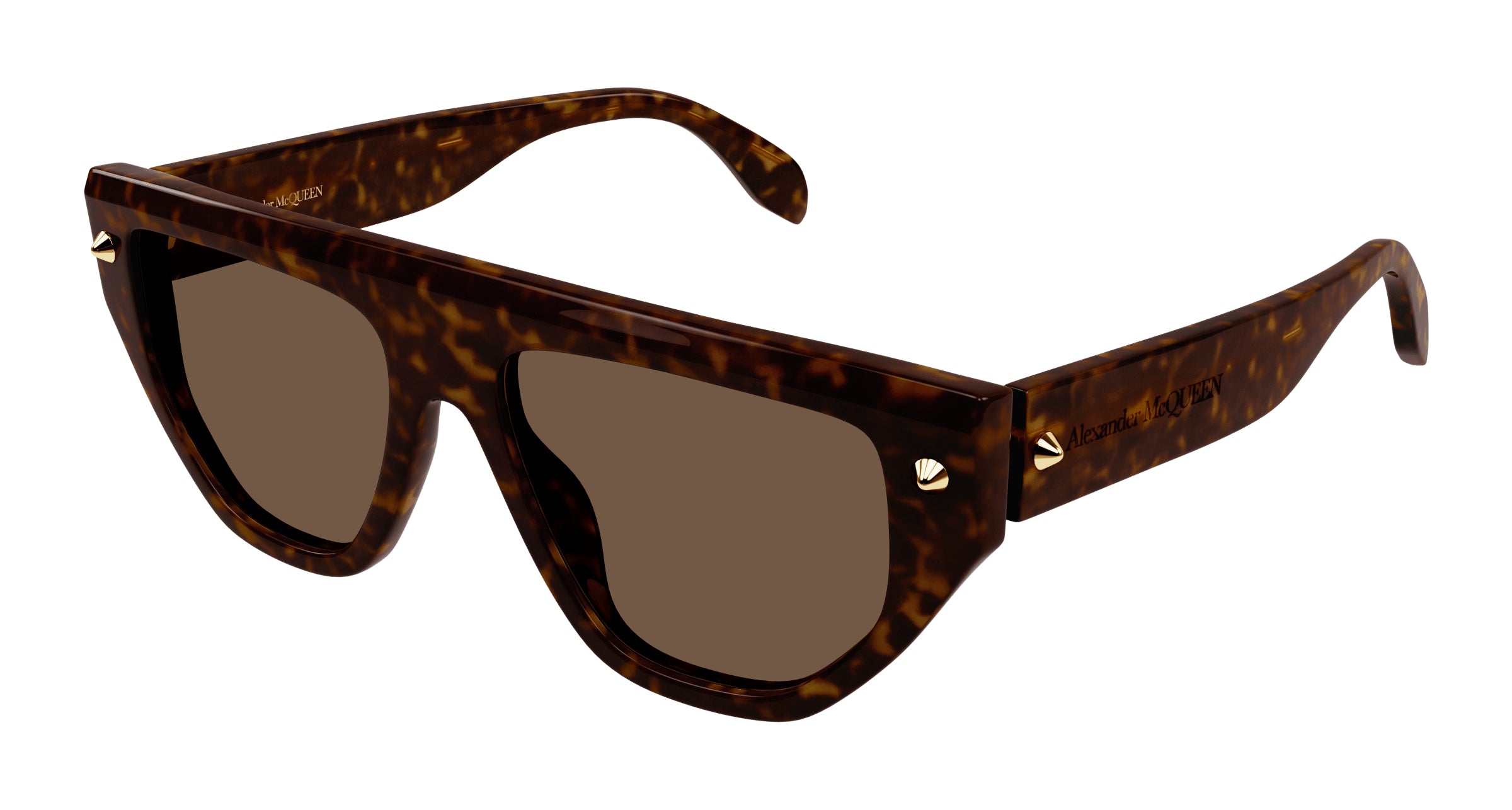 8056376455274 - Alexander McQueen Unisex AM0408S 002 Gläser SONNENBRILLEN Acetat Havanna Braun Geometrisch