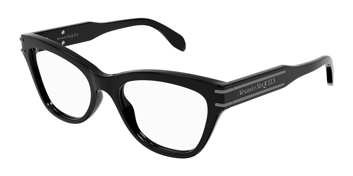 8056376455632 - Alexander McQueen Frau AM0401O 001 Rahmen von BRILLEN Acetat Schwarz  Katzenauge