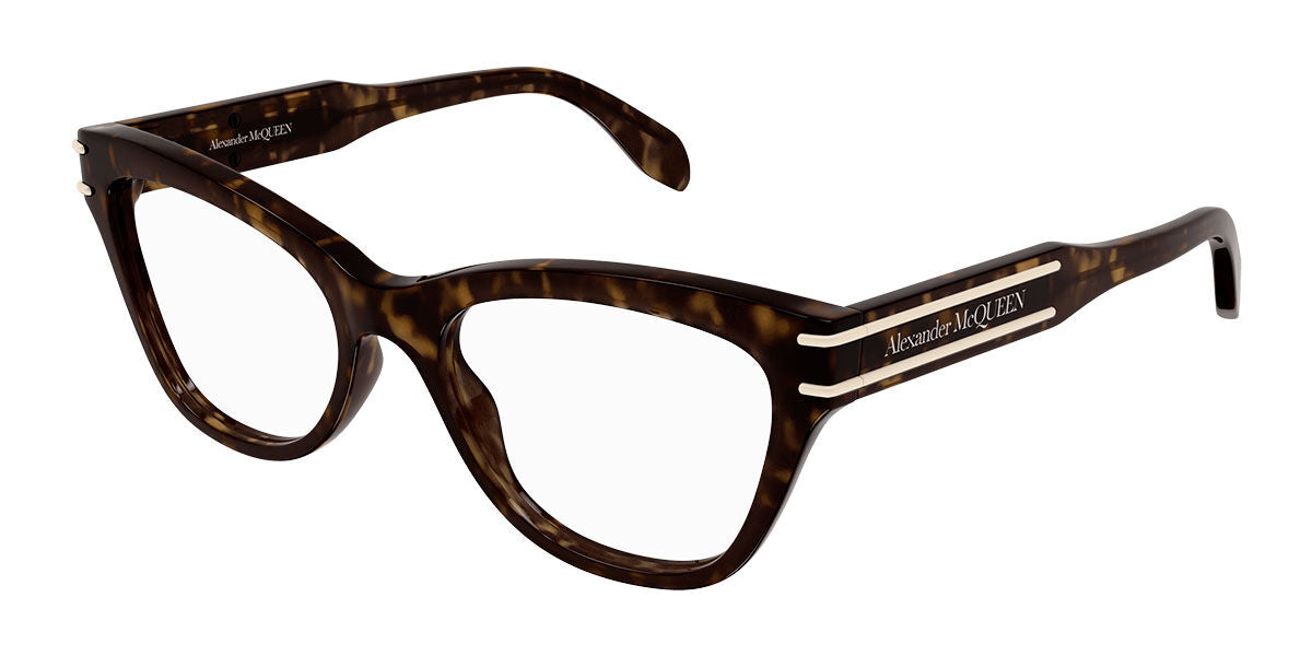 8056376455649 - Alexander McQueen Frau AM0401O 002 Rahmen von BRILLEN Acetat Havanna  Katzenauge