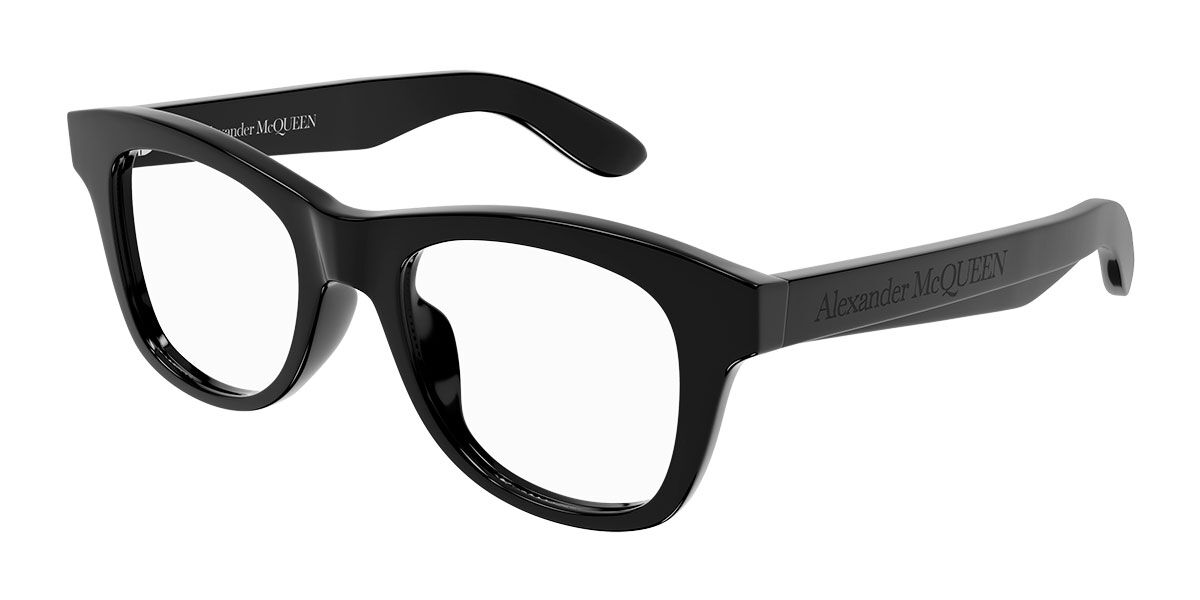 8056376455755 - Alexander McQueen Herren AM0396O 001 Rahmen von BRILLEN Acetat Schwarz  Geometrisch