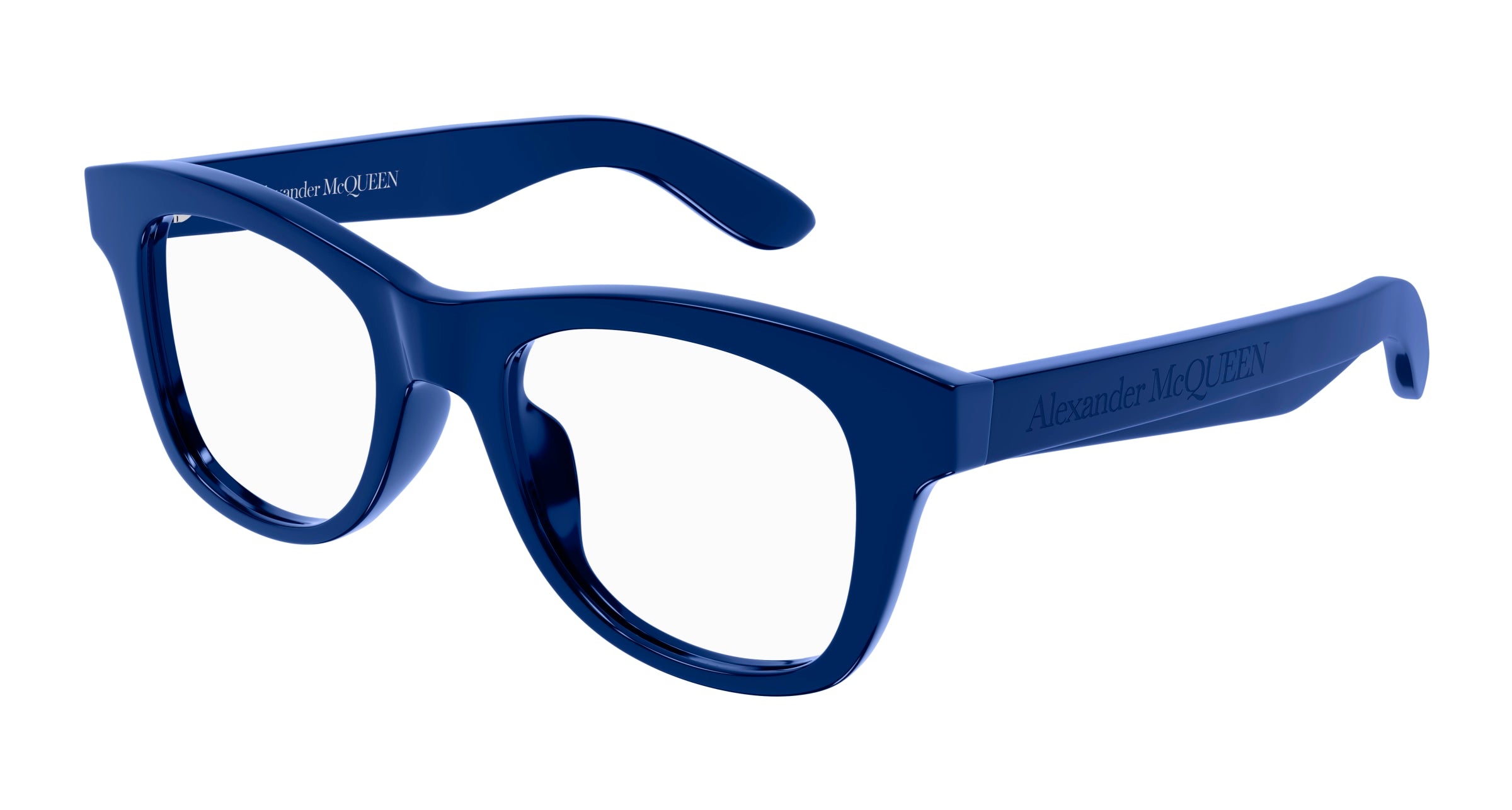 8056376455779 - Alexander McQueen Herren AM0396O 003 Rahmen von BRILLEN Acetat Blau  Quadratisch