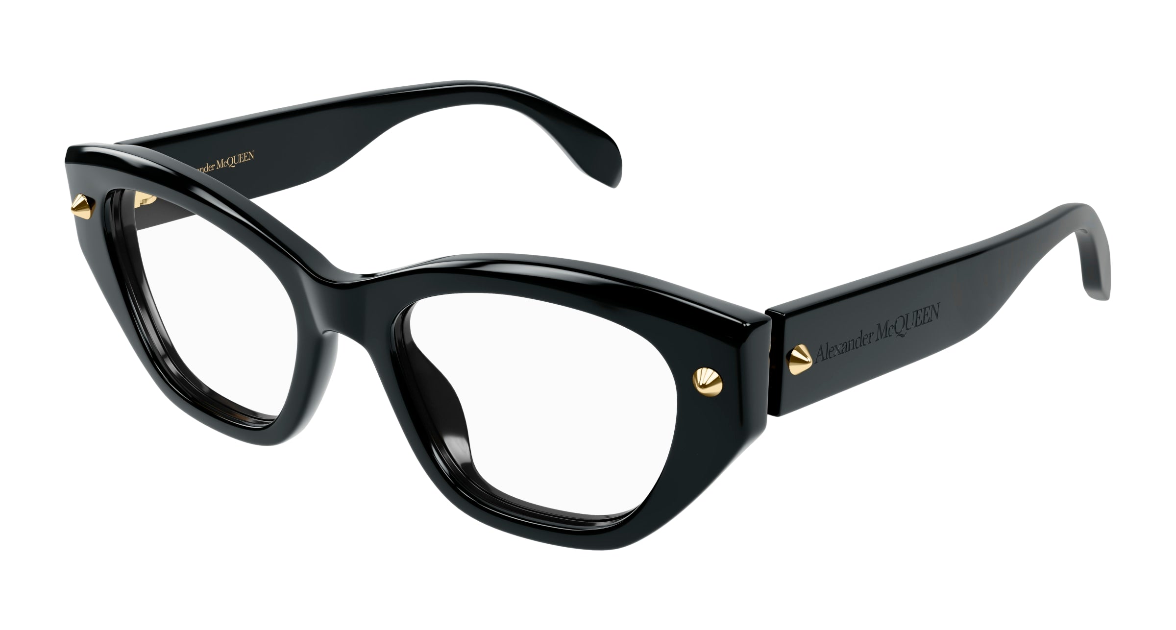 8056376455793 - Alexander McQueen Frau AM0410o 001 Rahmen von BRILLEN Acetat Schwarz  Katzenauge