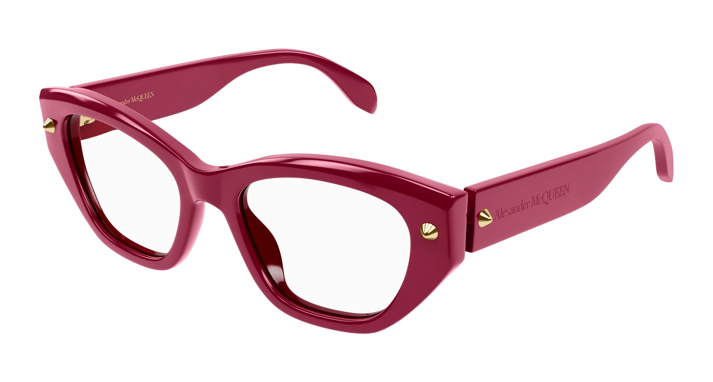 8056376455816 - Alexander McQueen Frau AM0410o 003 Rahmen von BRILLEN Acetat Burgund  Katzenauge