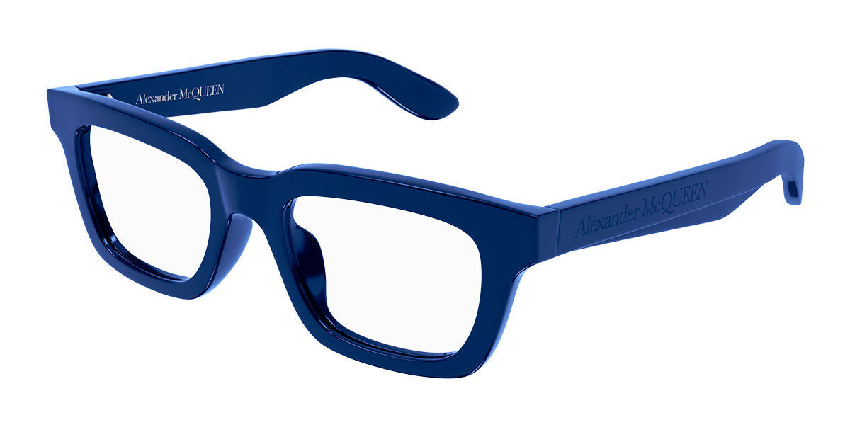 8056376456103 - Alexander McQueen Herren AM0392O 003 Rahmen von BRILLEN Acetat Blau  Geometrisch