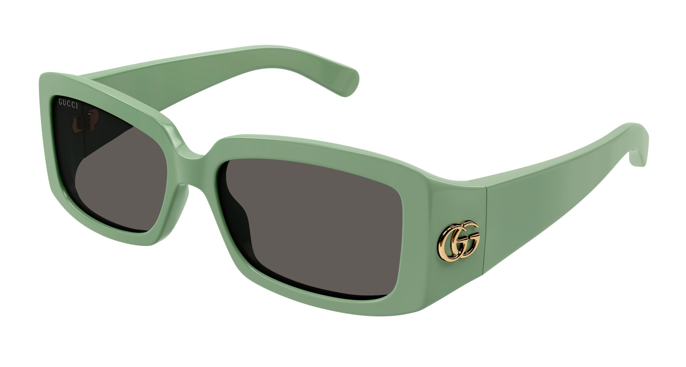 8056376458916 - Damen GG1403S 004 GREEN Gläser SONNENBRILLEN Injiziert Grün Grau Quadratisch Normal