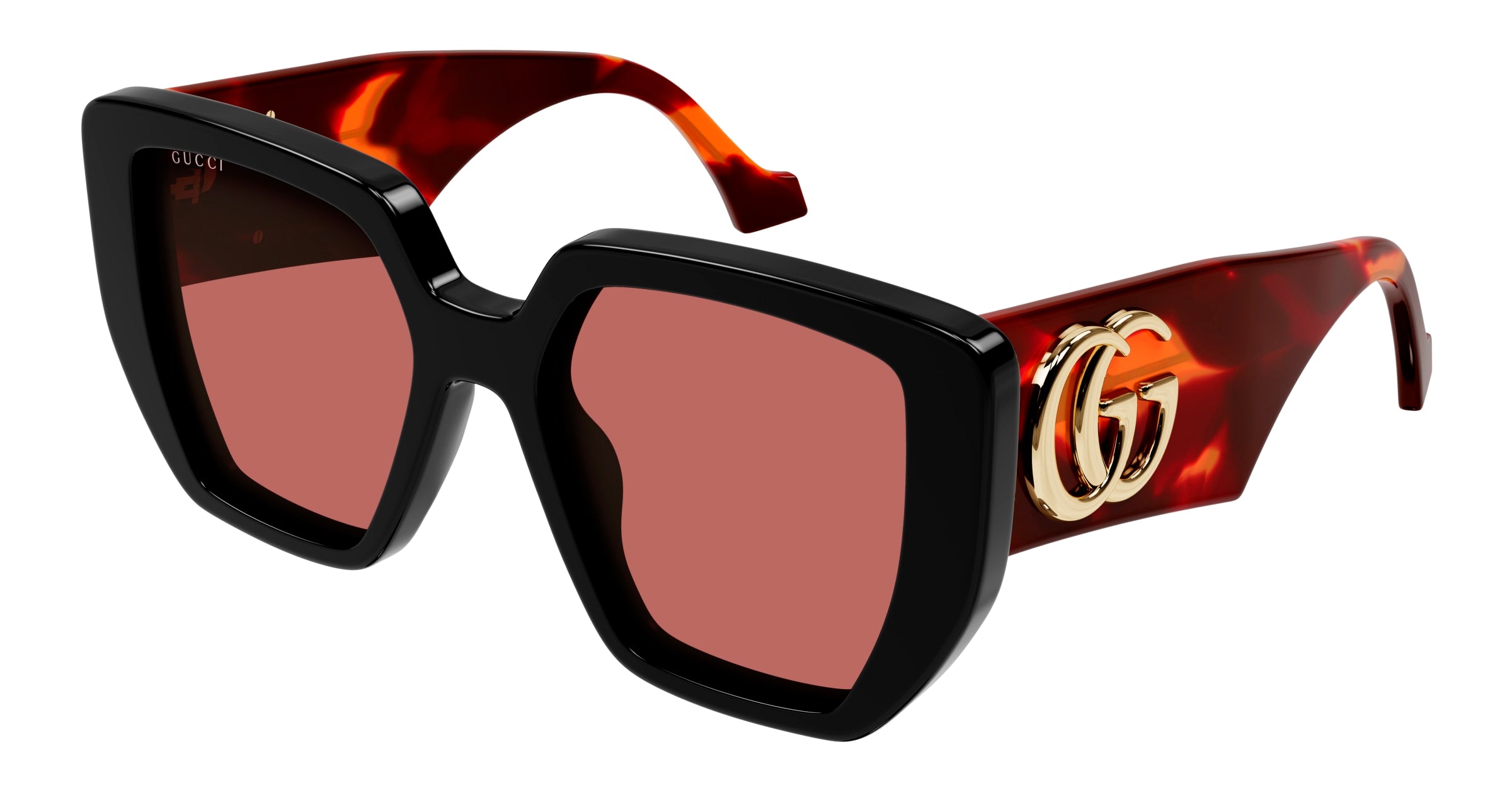 8056376459203 - Frau GG0956S 009 Gläser SONNENBRILLEN Acetat Schwarz Orange Übergroß Normal