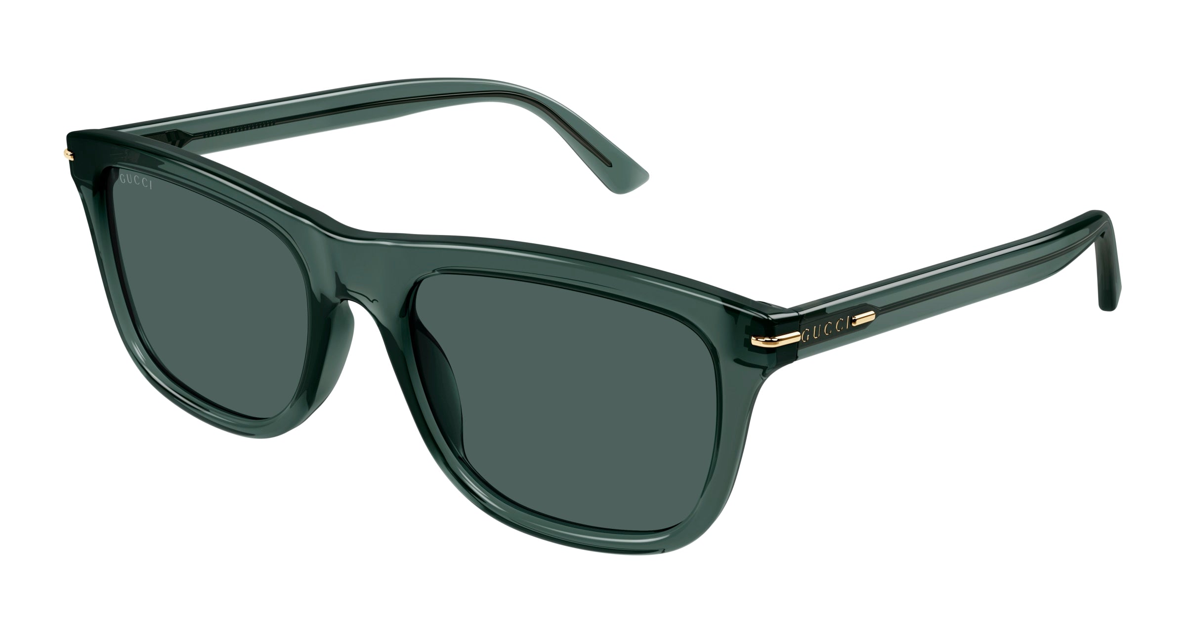 8056376459241 - Herren GG1444S 004 Gläser SONNENBRILLEN Acetat Grün Grün Quadratisch Normal