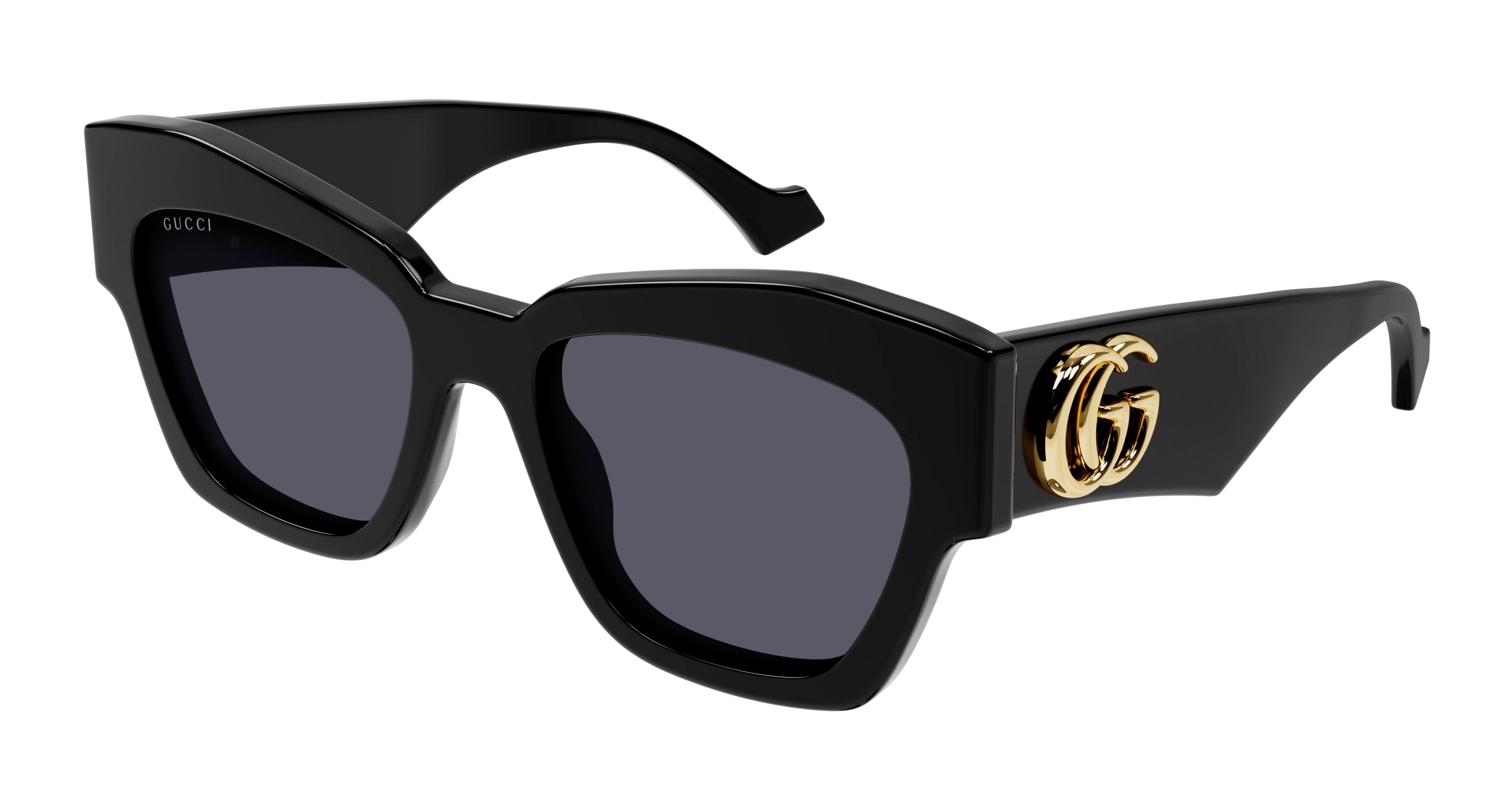 8056376460810 - Damen GG1422S 001 Gläser SONNENBRILLEN Acetat Schwarz Grau Quadratisch Normal