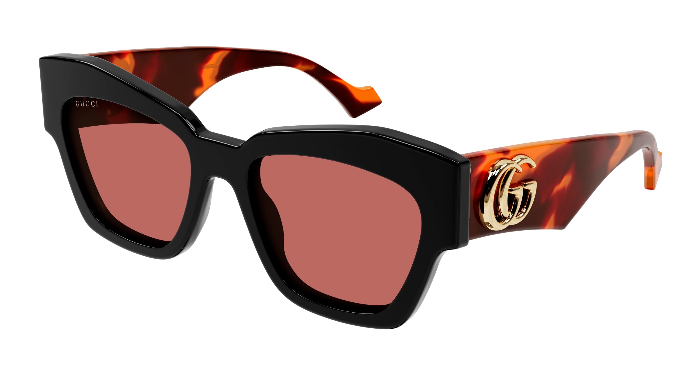 8056376460858 - Frau GG1422S 005 Gläser SONNENBRILLEN Acetat Schwarz Orange Hocken Normal