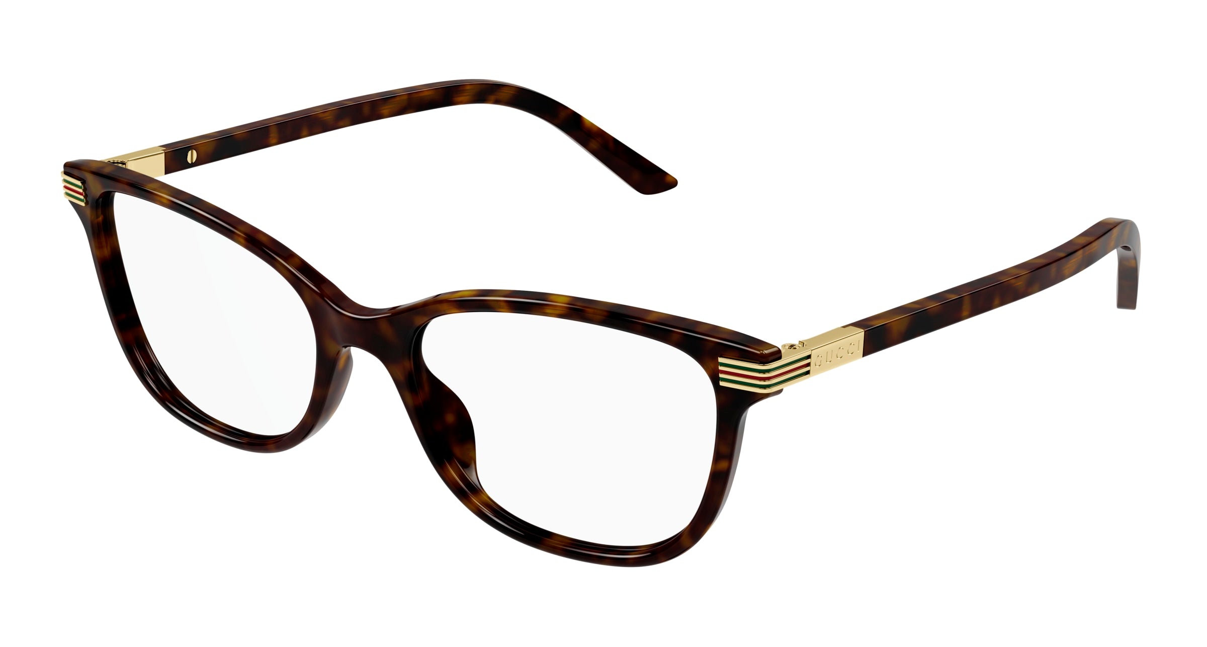 8056376461008 - Frau GG1451O 005 Rahmen von BRILLEN Acetat Havanna Transparent Katzenauge