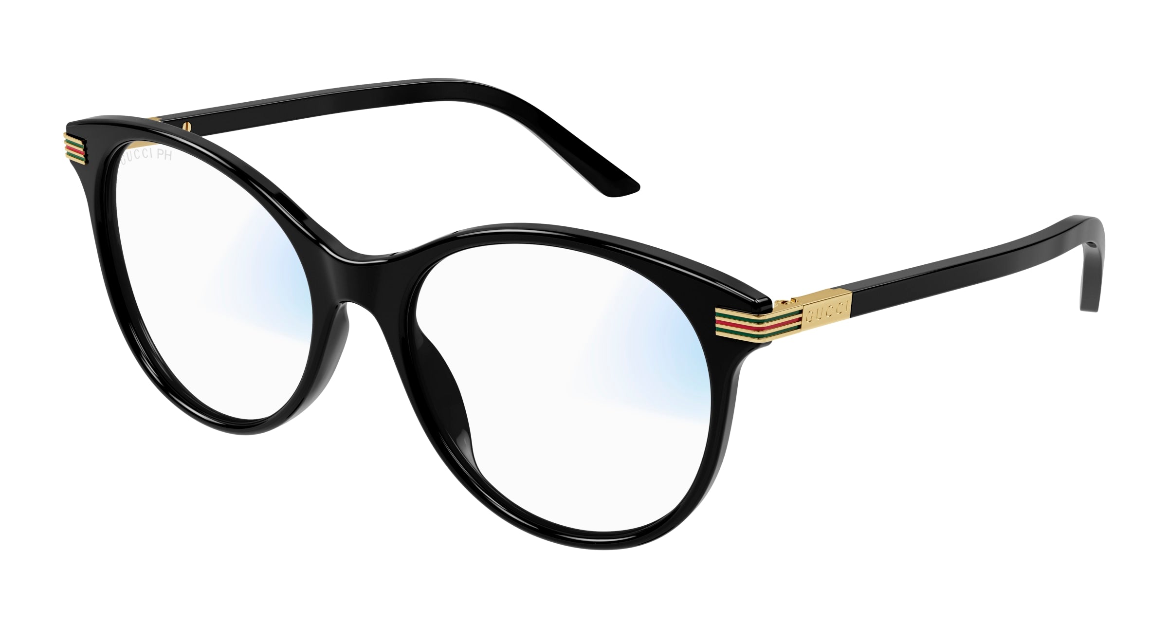 8056376461329 - Frau GG1450S 001 Gläser SONNENBRILLEN Acetat Schwarz Transparent Katzenauge Photochromatisch