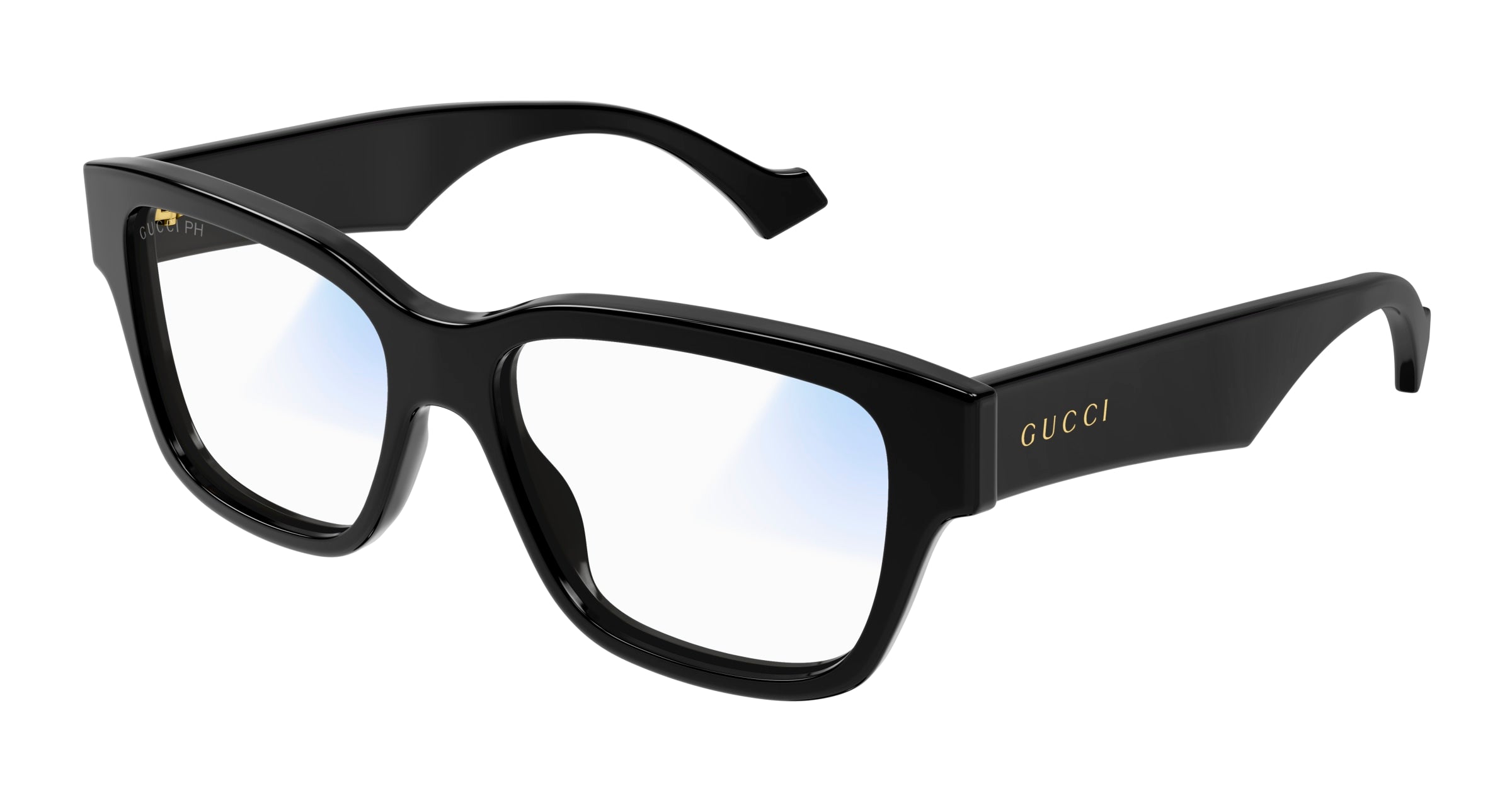 8056376462593 - Herren GG1428S 001 Gläser SONNENBRILLEN Acetat Schwarz Transparent Quadratisch Photochromatisch