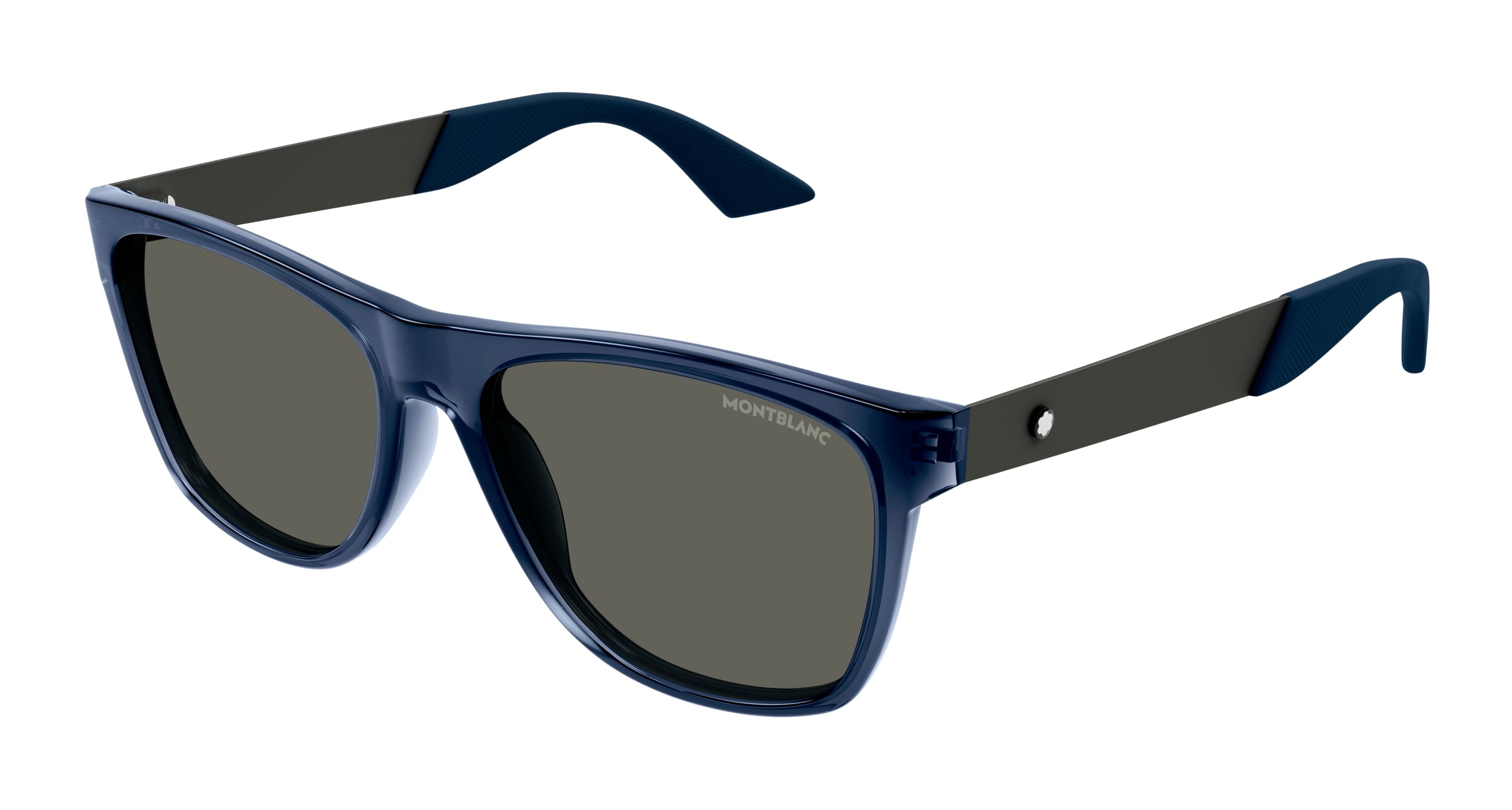 8056376467956 - Herren MB0298S 002 Gläser SONNENBRILLEN Acetat Blau Grau Quadratisch