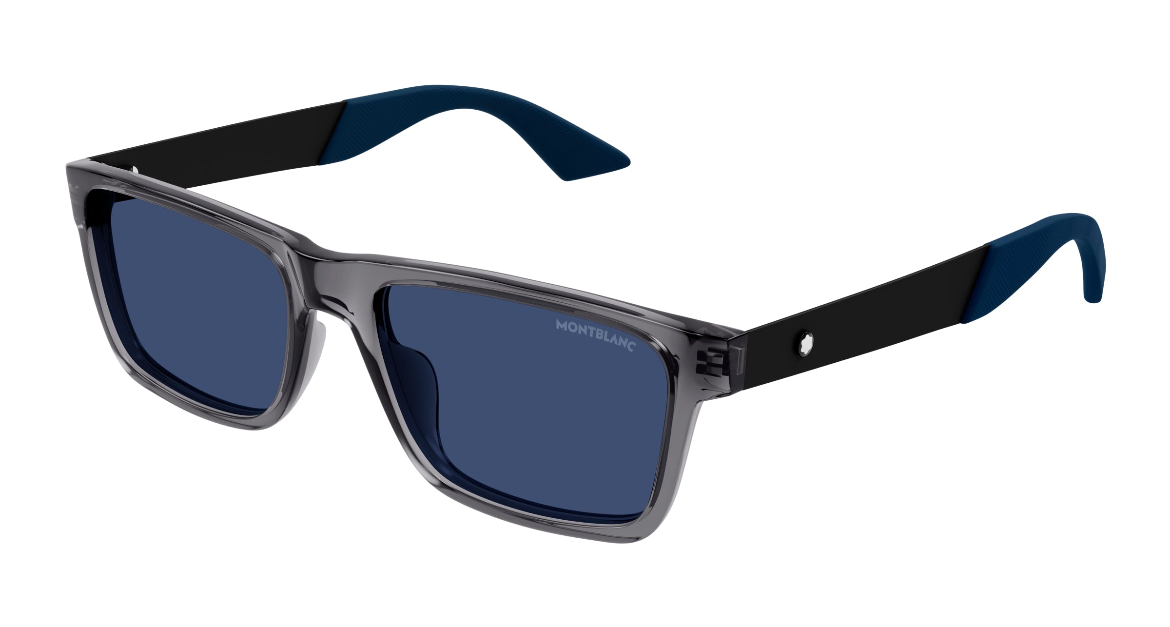 8056376468021 - Herren MB0299S 004 Gläser SONNENBRILLEN Acetat Grau Blau Quadratisch