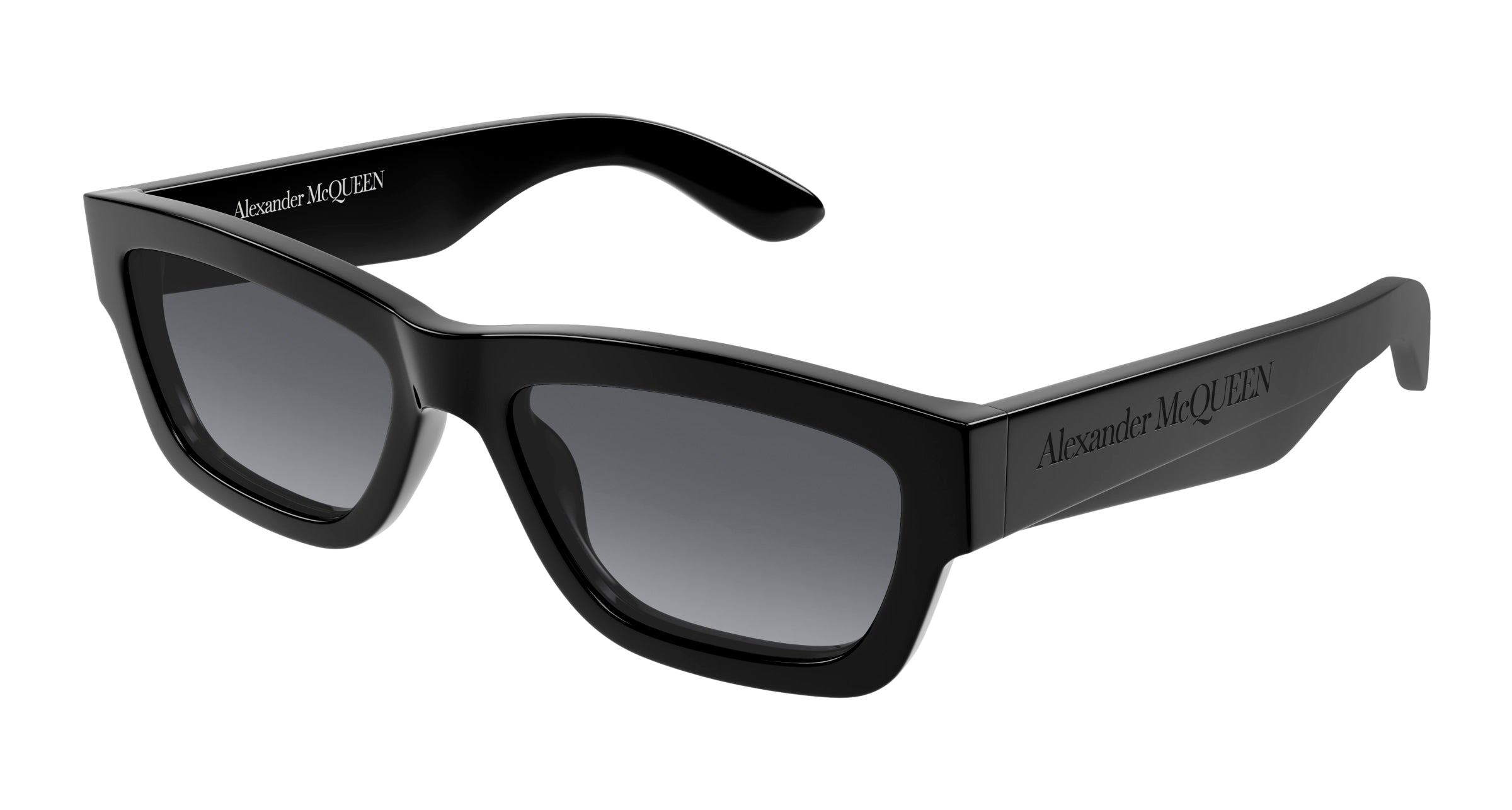 8056376469721 - Alexander McQueen Unisex AM0419S 001 Gläser SONNENBRILLEN Acetat Schwarz Grau Quadratisch  Schattiert