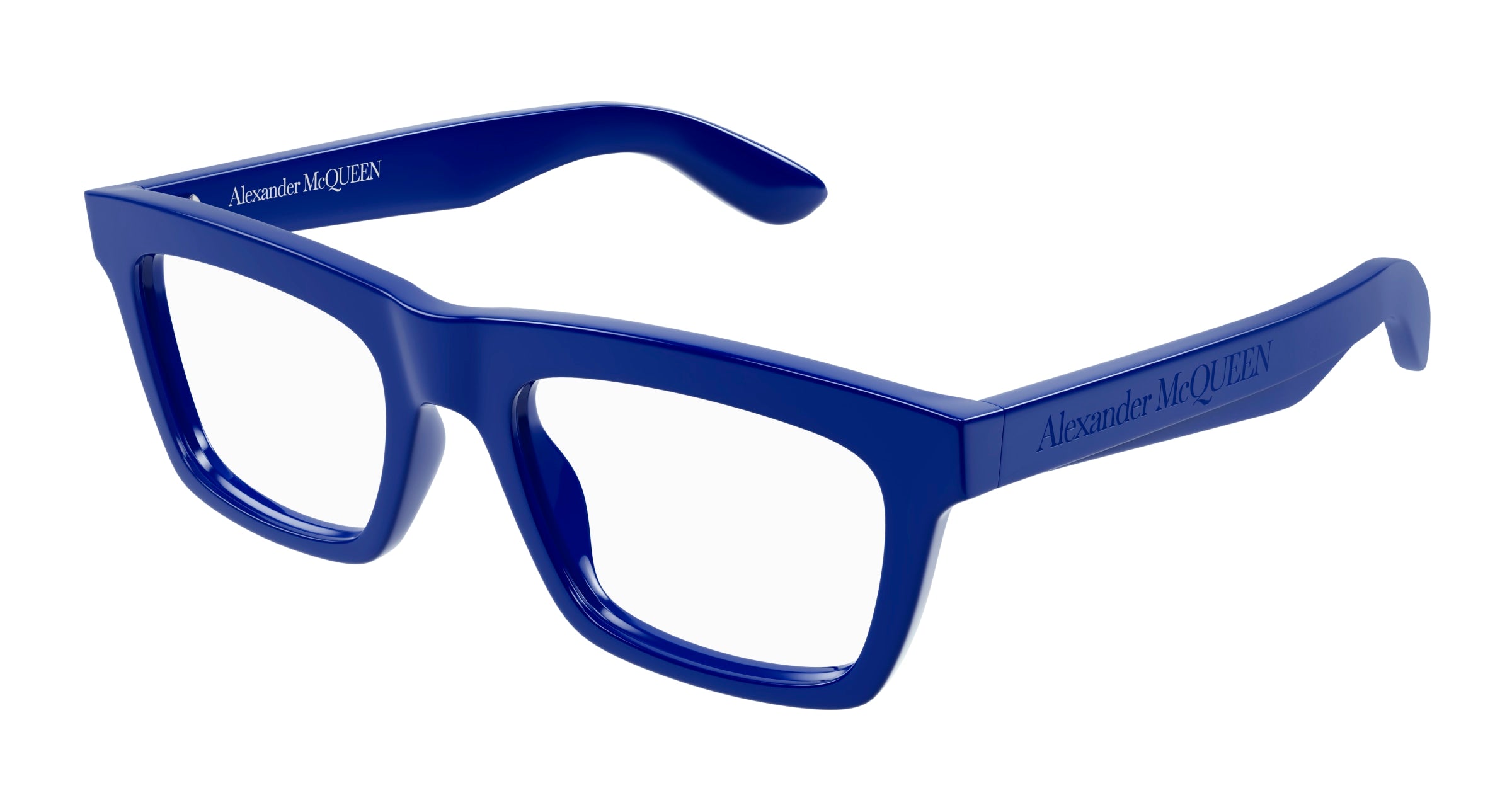 8056376470062 - Alexander McQueen Herren AM0423O 004 Rahmen von BRILLEN Acetat Blau  Quadratisch