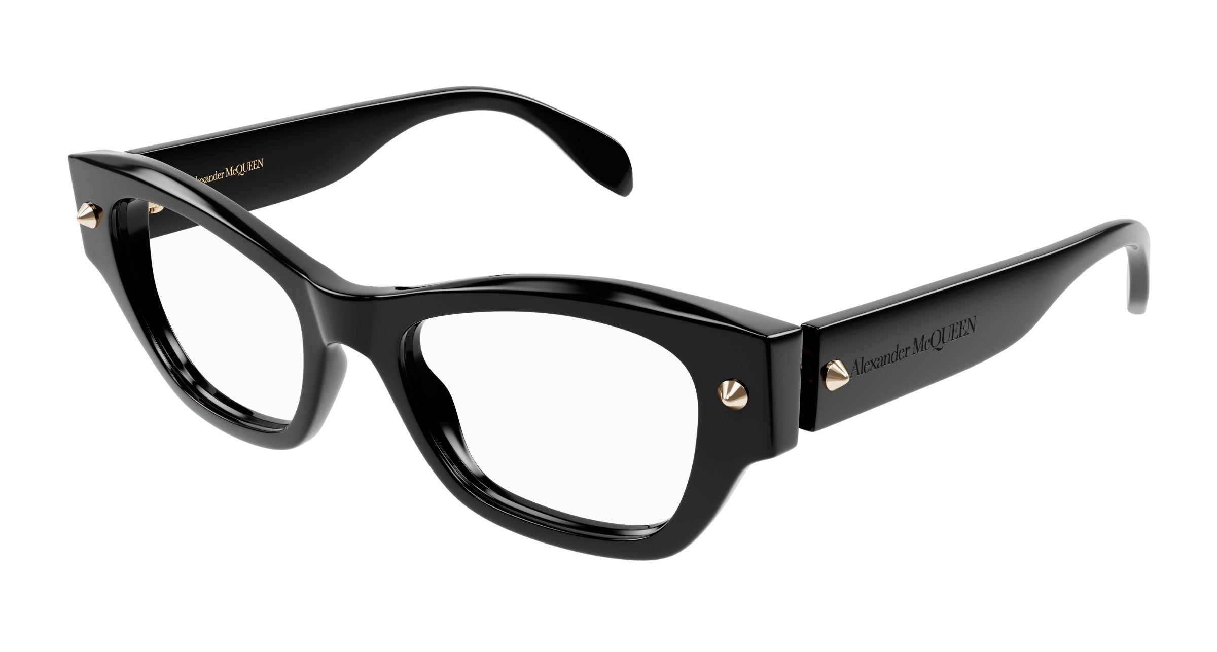 8056376470352 - Alexander McQueen Frau AM0429O 001 Rahmen von BRILLEN Acetat Schwarz  Katzenauge