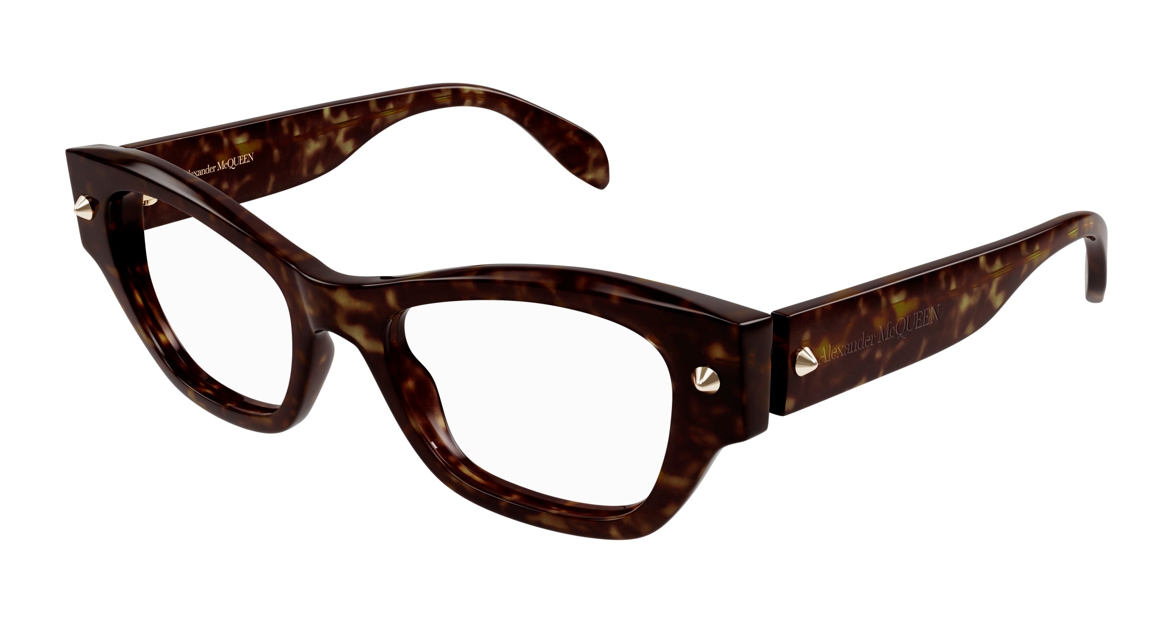 8056376470369 - Alexander McQueen Frau AM0429O 002 Rahmen von BRILLEN Acetat Havanna  Katzenauge