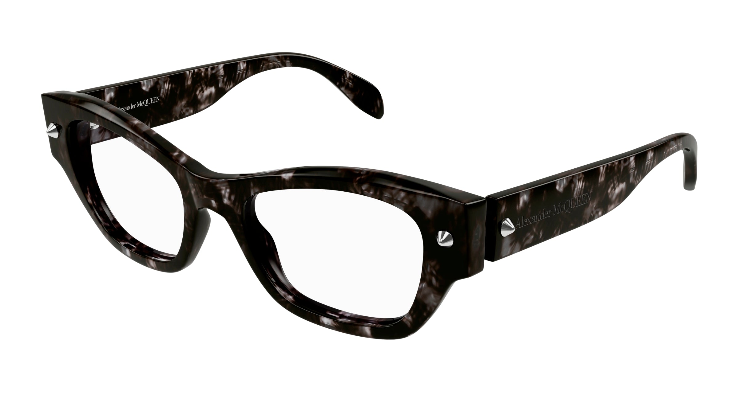 8056376470376 - Alexander McQueen Frau AM0429O 003 Rahmen von BRILLEN Acetat Havanna  Katzenauge