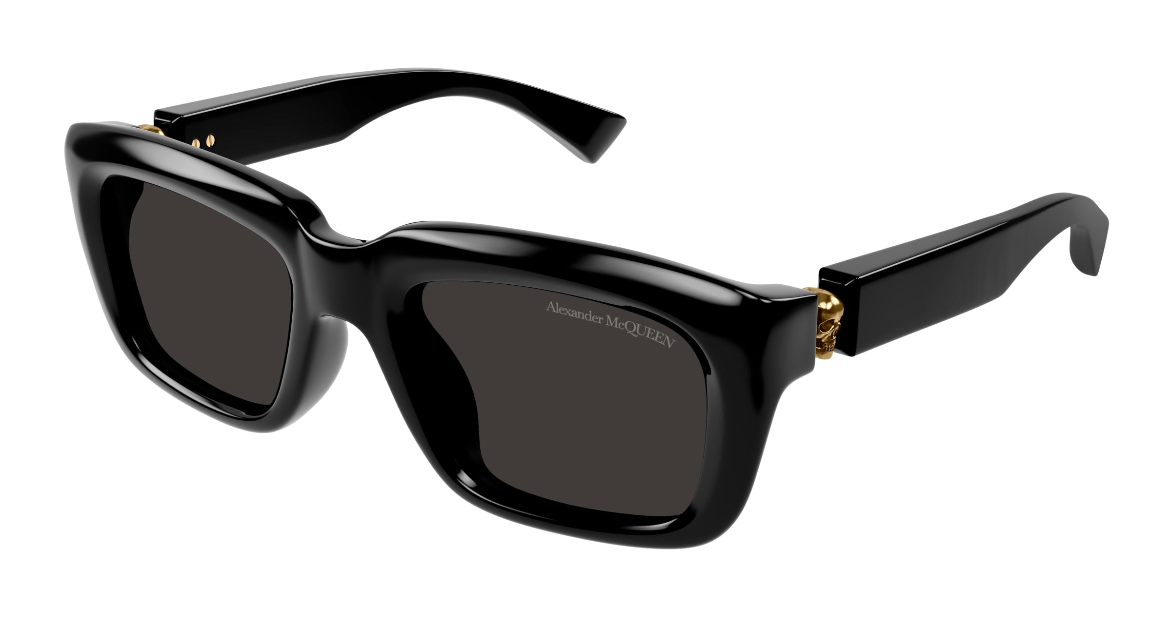 8056376470444 - Alexander McQueen Herren AM0431S 001 Gläser SONNENBRILLEN Acetat Schwarz Grau Quadratisch