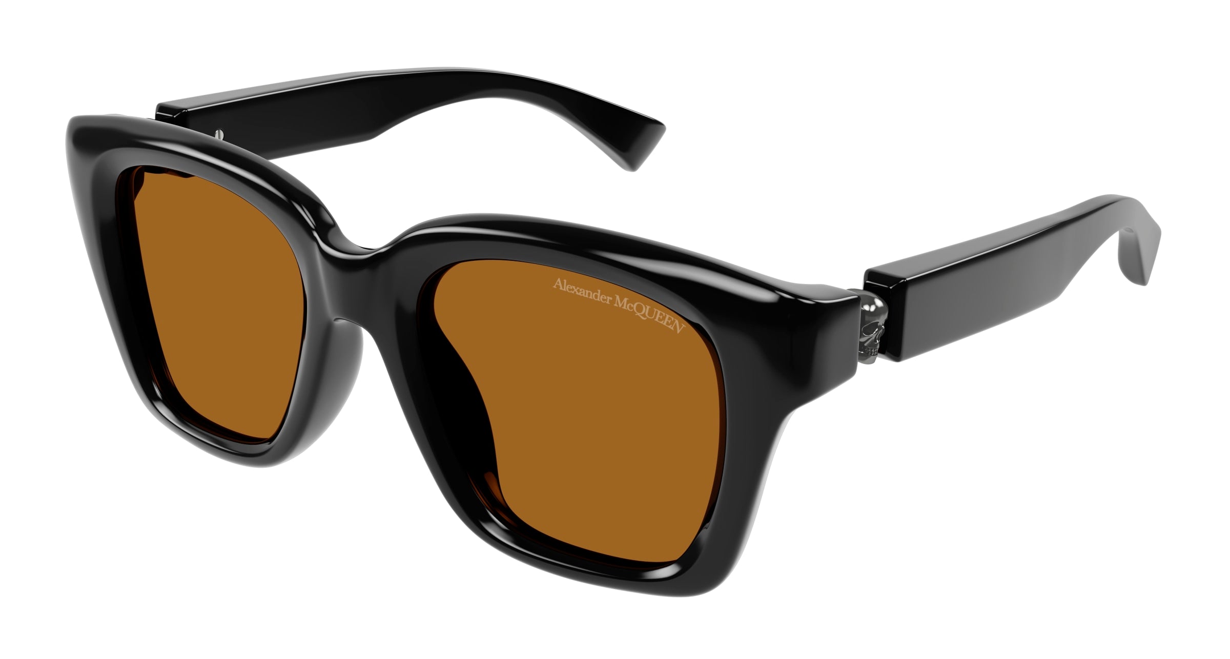 8056376470529 - Alexander McQueen Herren AM0432SA 004 Gläser SONNENBRILLEN Acetat Schwarz Braun Quadratisch