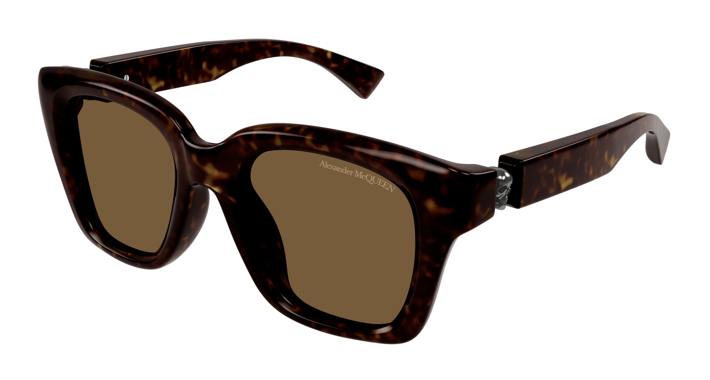 8056376470536 - Alexander McQueen Herren AM0432SA 005 Gläser SONNENBRILLEN Acetat Havanna Braun Quadratisch