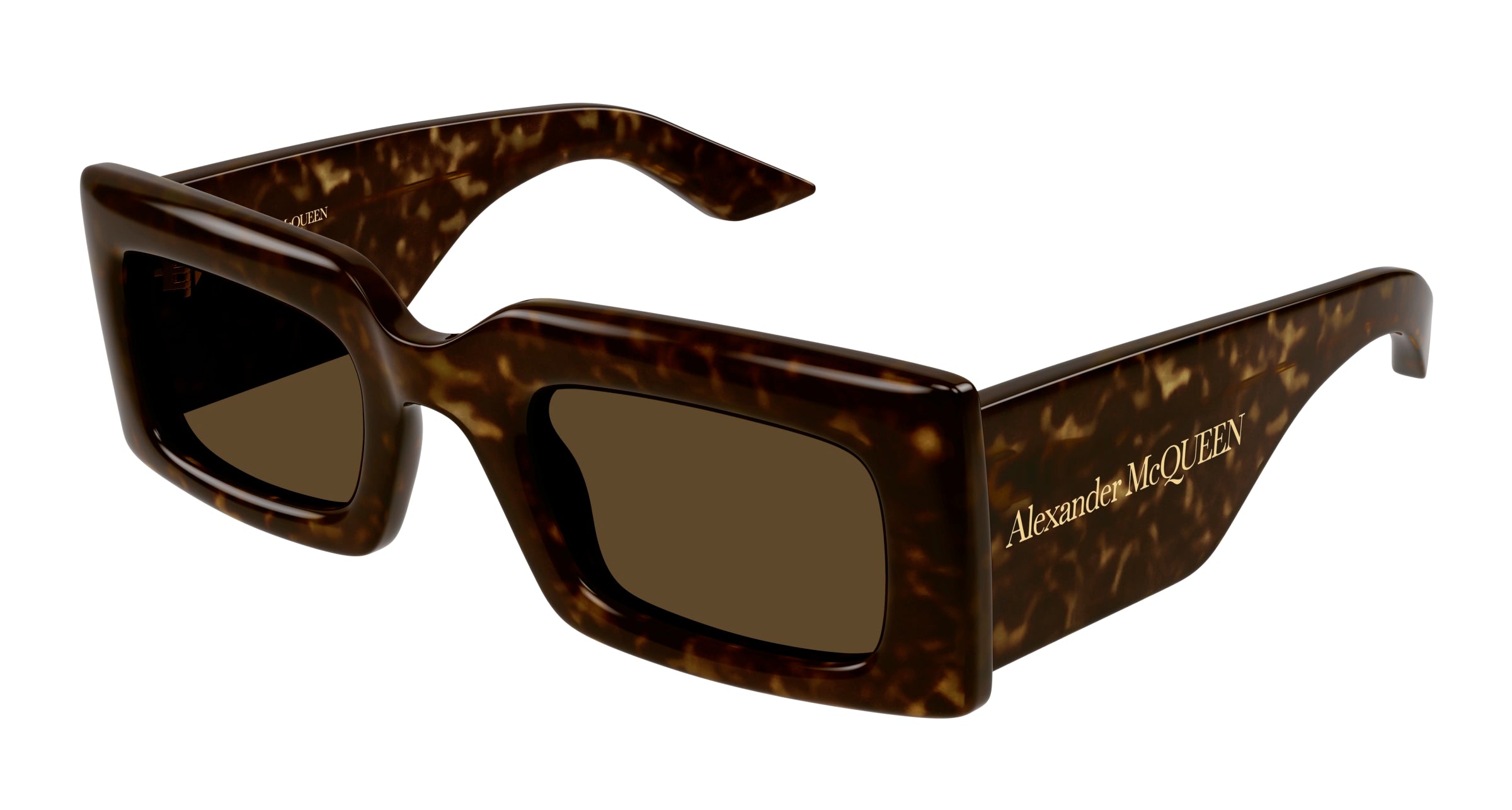 8056376470550 - Alexander McQueen Damen AM0433S 002 Gläser SONNENBRILLEN Acetat Havanna Braun Quadratisch